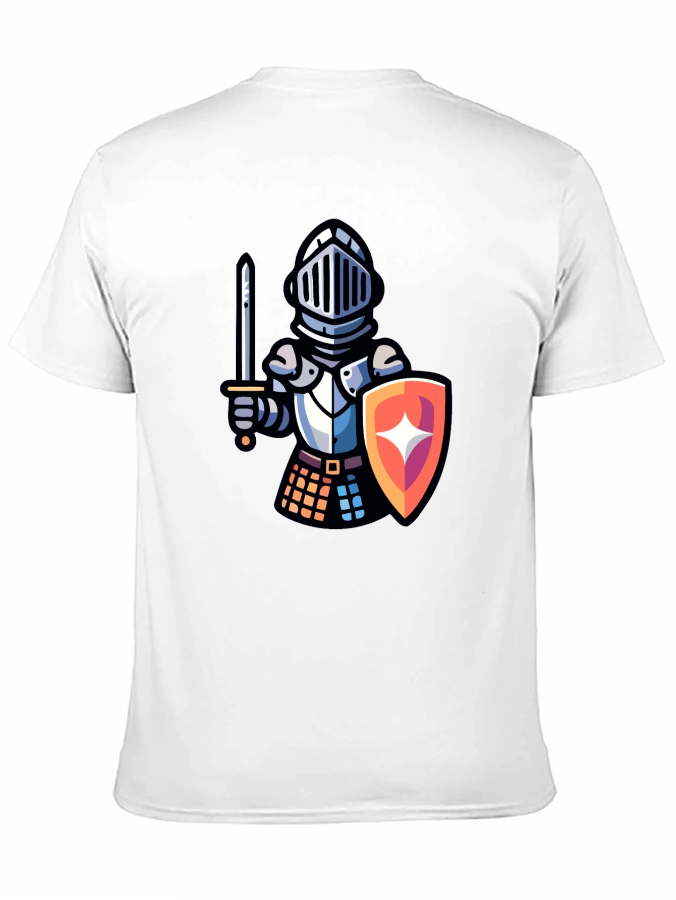 Black Knight Cartoon Graphic T-Shirt - Black Crew Neck Tee view 11
