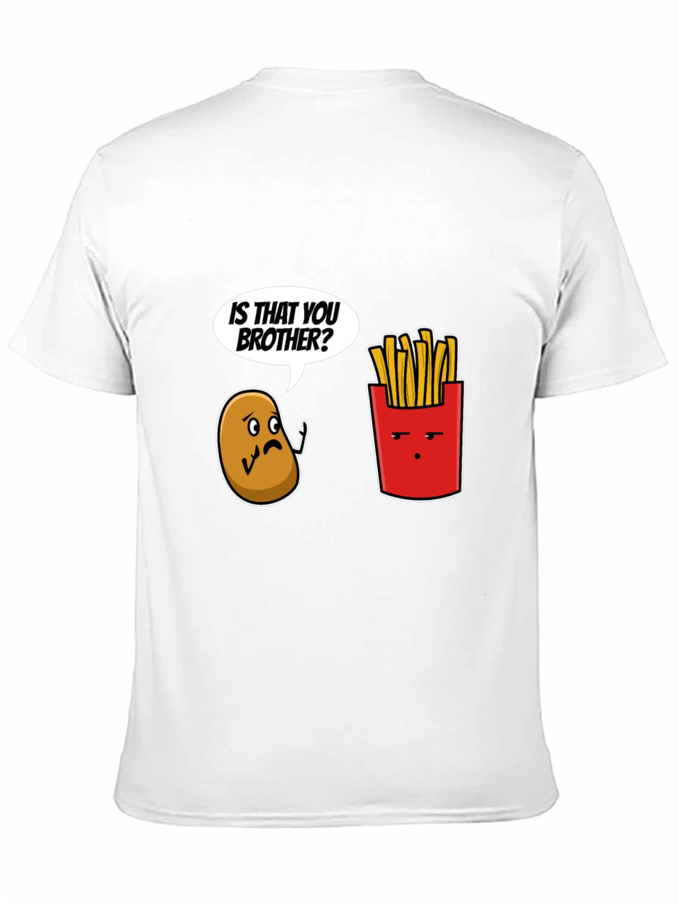 Black Funny Is That You Brother Potato & Fries Graphic Tee view 11