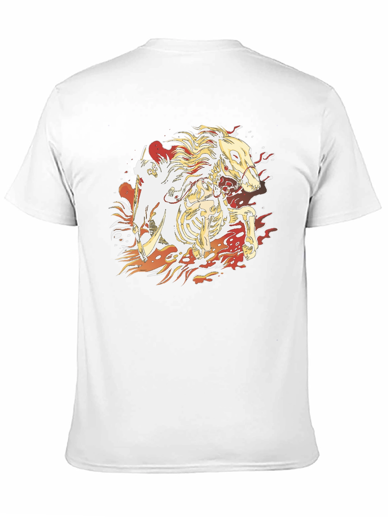 Black Fiery Skeleton Horse Graphic T-Shirt view 11