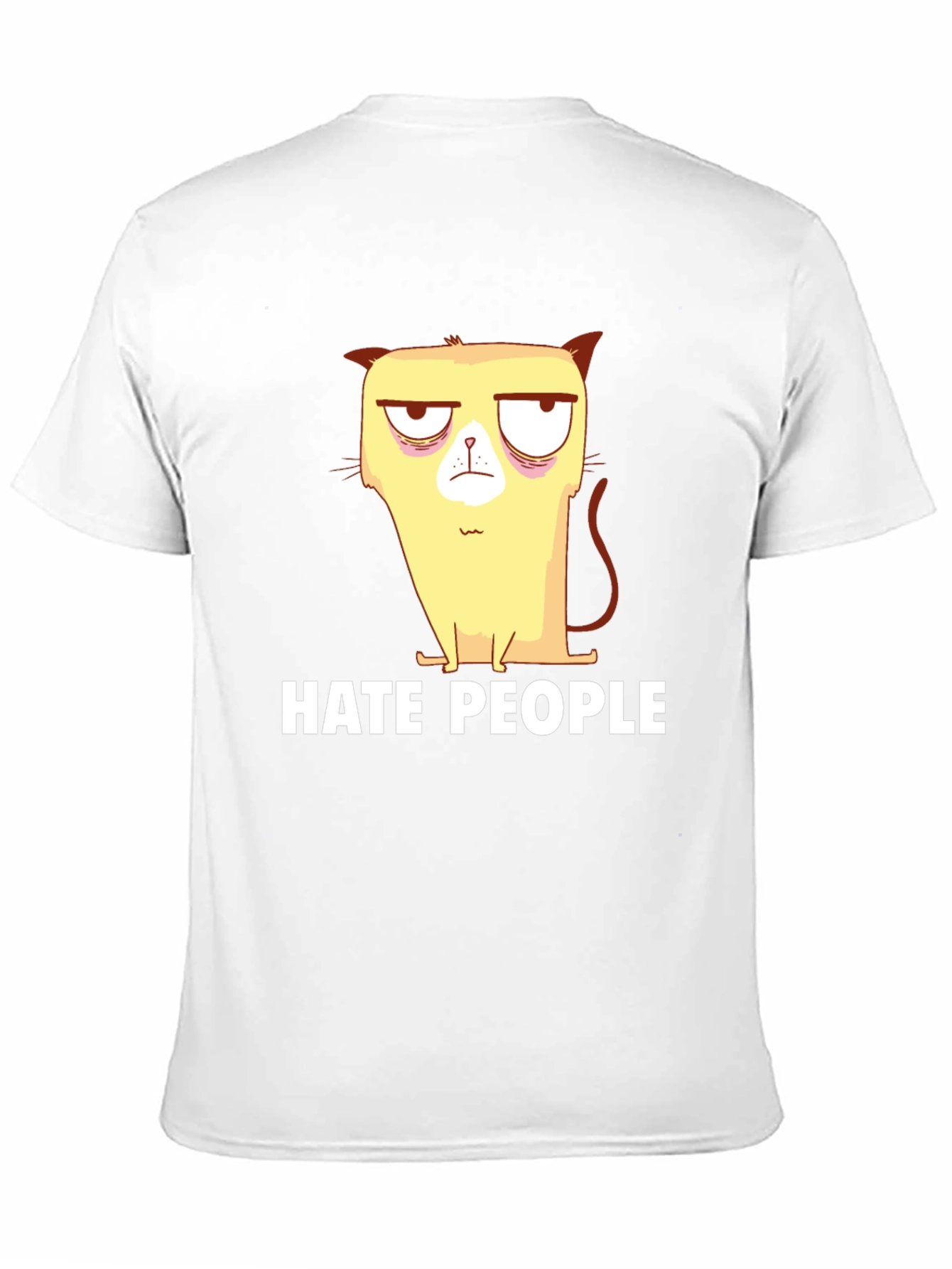 Black Grumpy Cat Hate People Black T-Shirt view 11