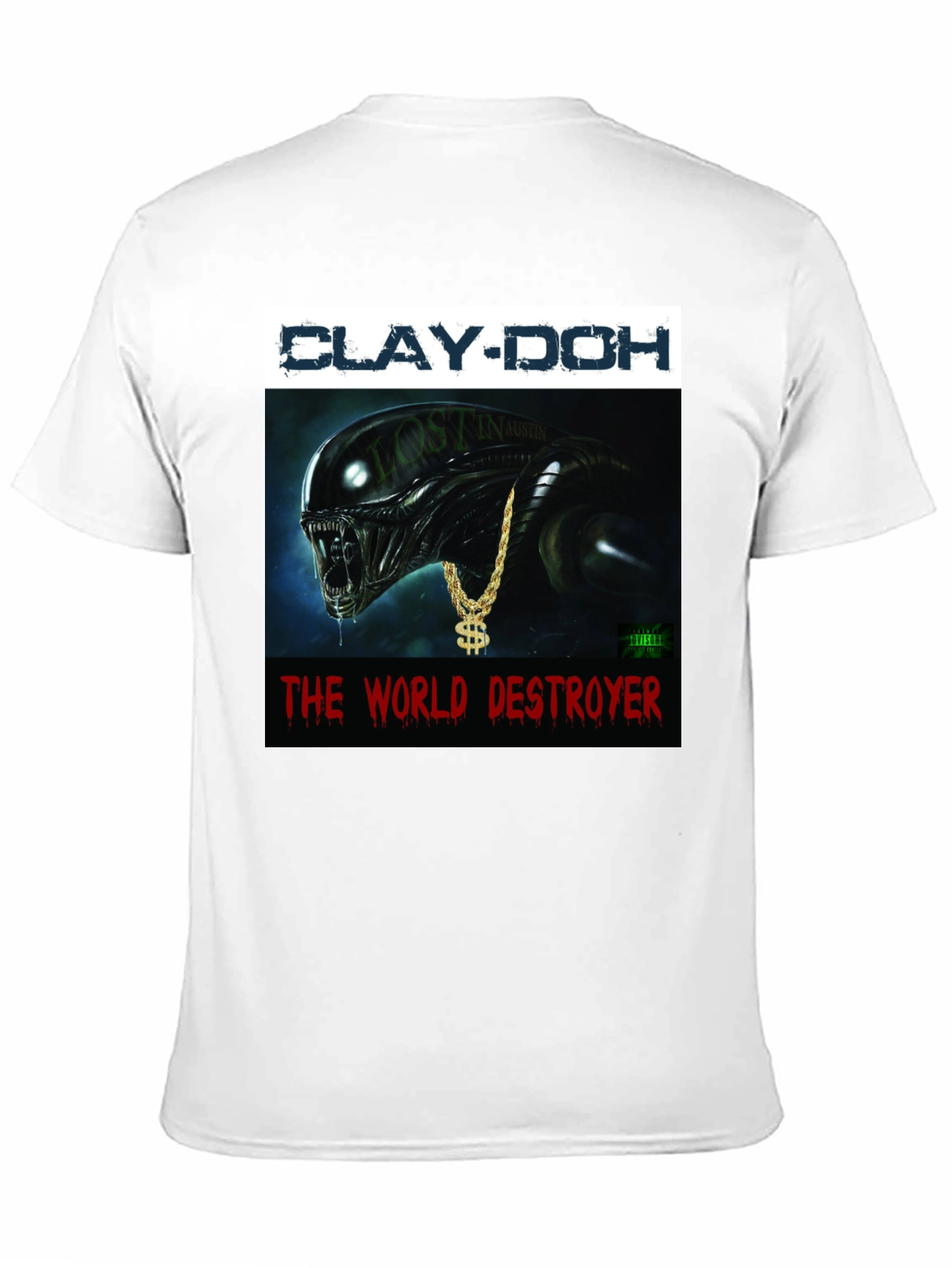 Black Clay-Doh The World Destroyer Graphic T-Shirt view 11