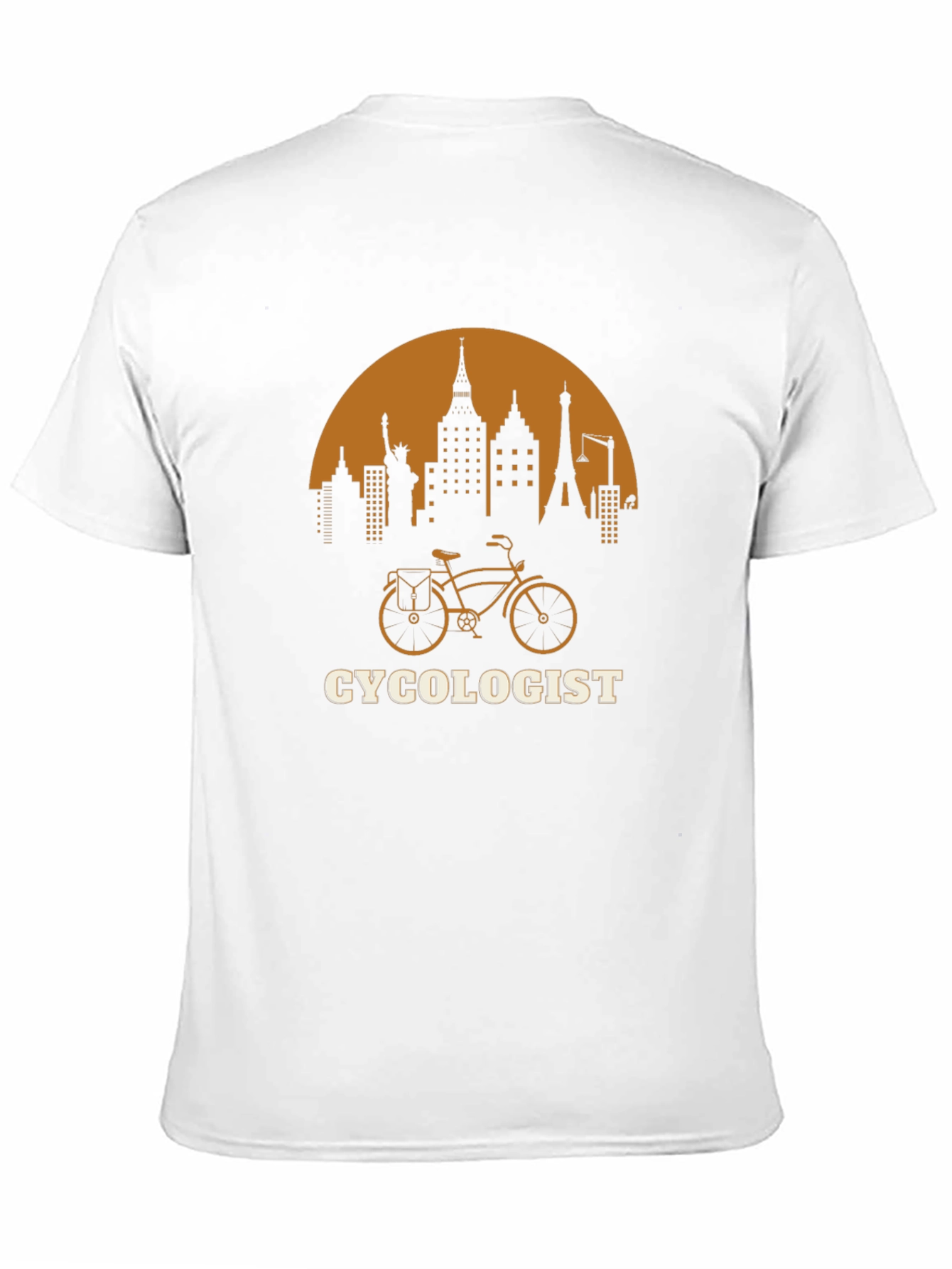 Black Cycologist T-Shirt - City Skyline Bike Design view 11