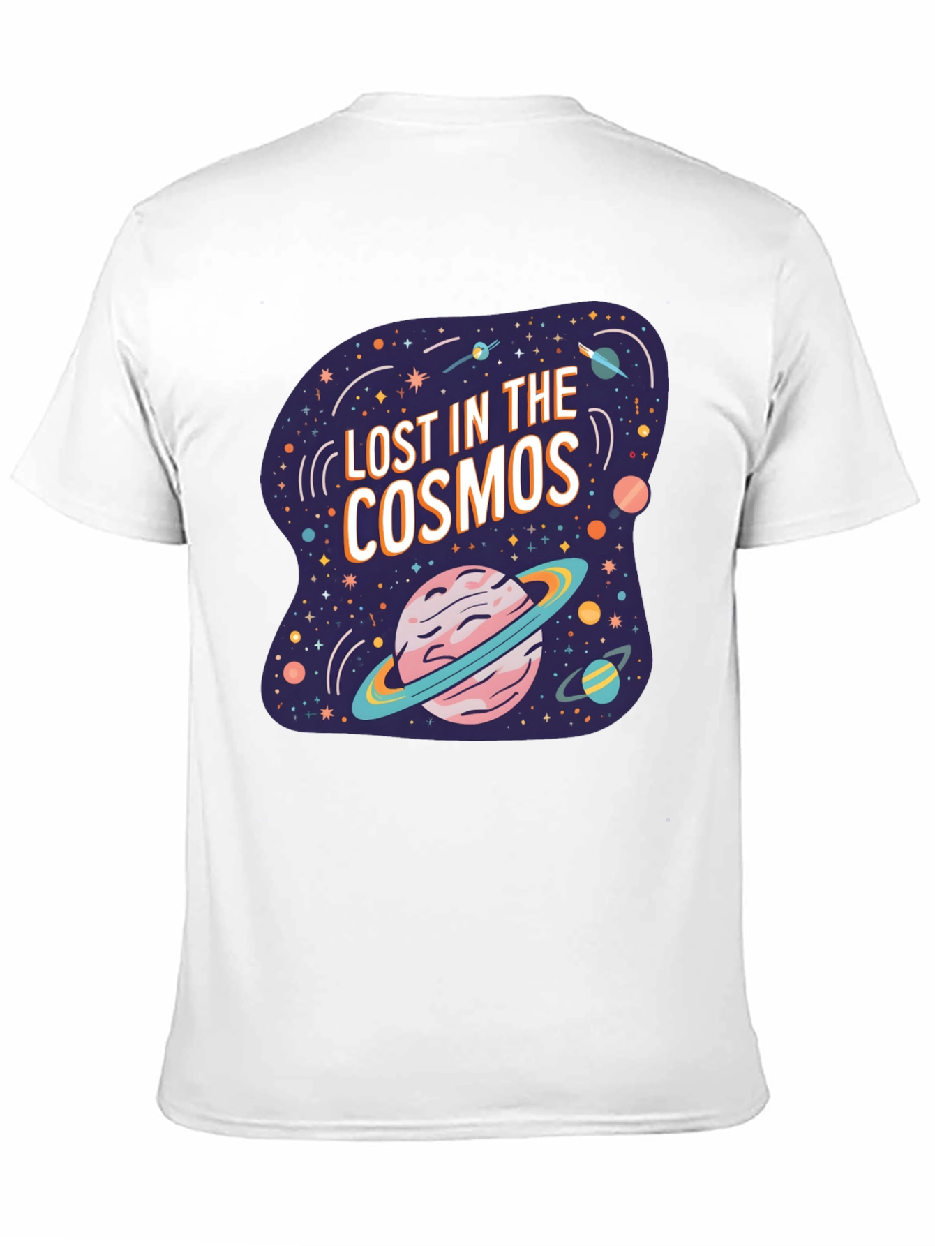 Black Lost in the Cosmos Graphic Tee - Black Cotton T-Shirt view 11