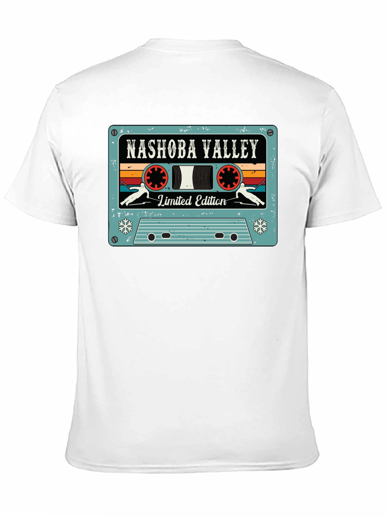 Black Nashoba Valley Ski Cassette Tape Black T-Shirt view 11
