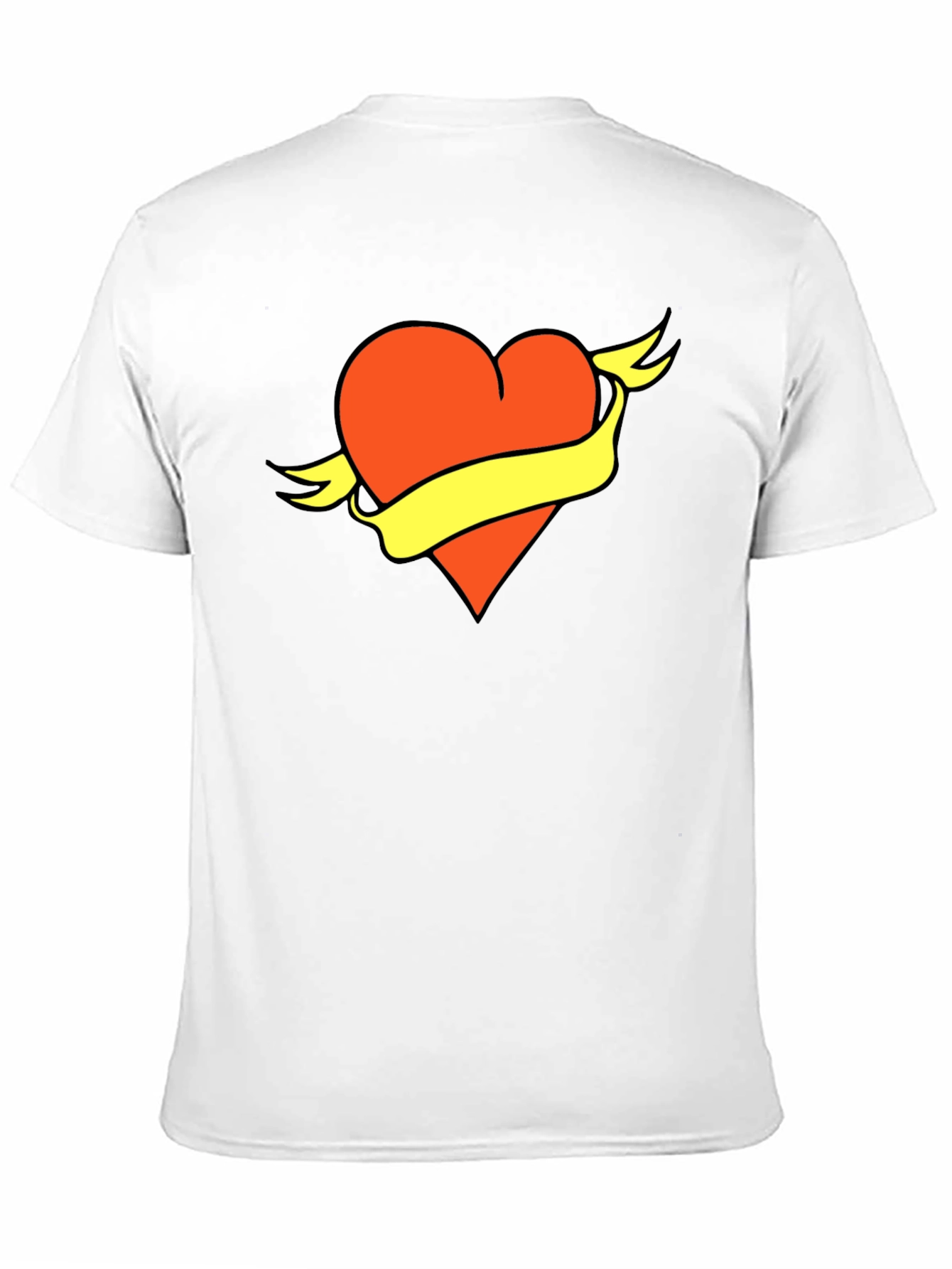 Black Heart & Banner Graphic Tee - Bold Design, Soft Fabric view 11