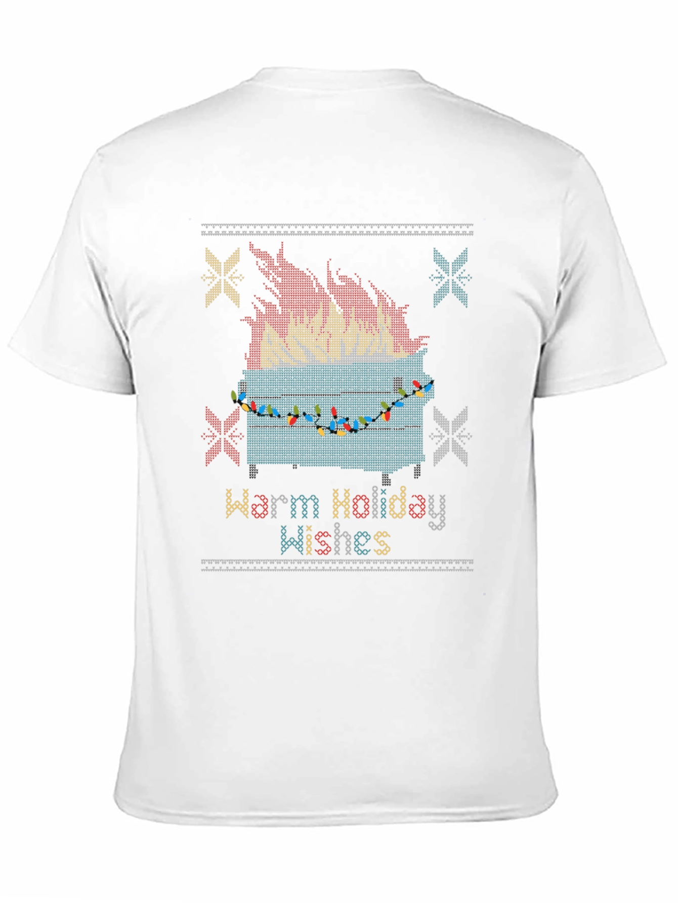 Black Warm Holiday Wishes Dumpster Fire T-Shirt view 11