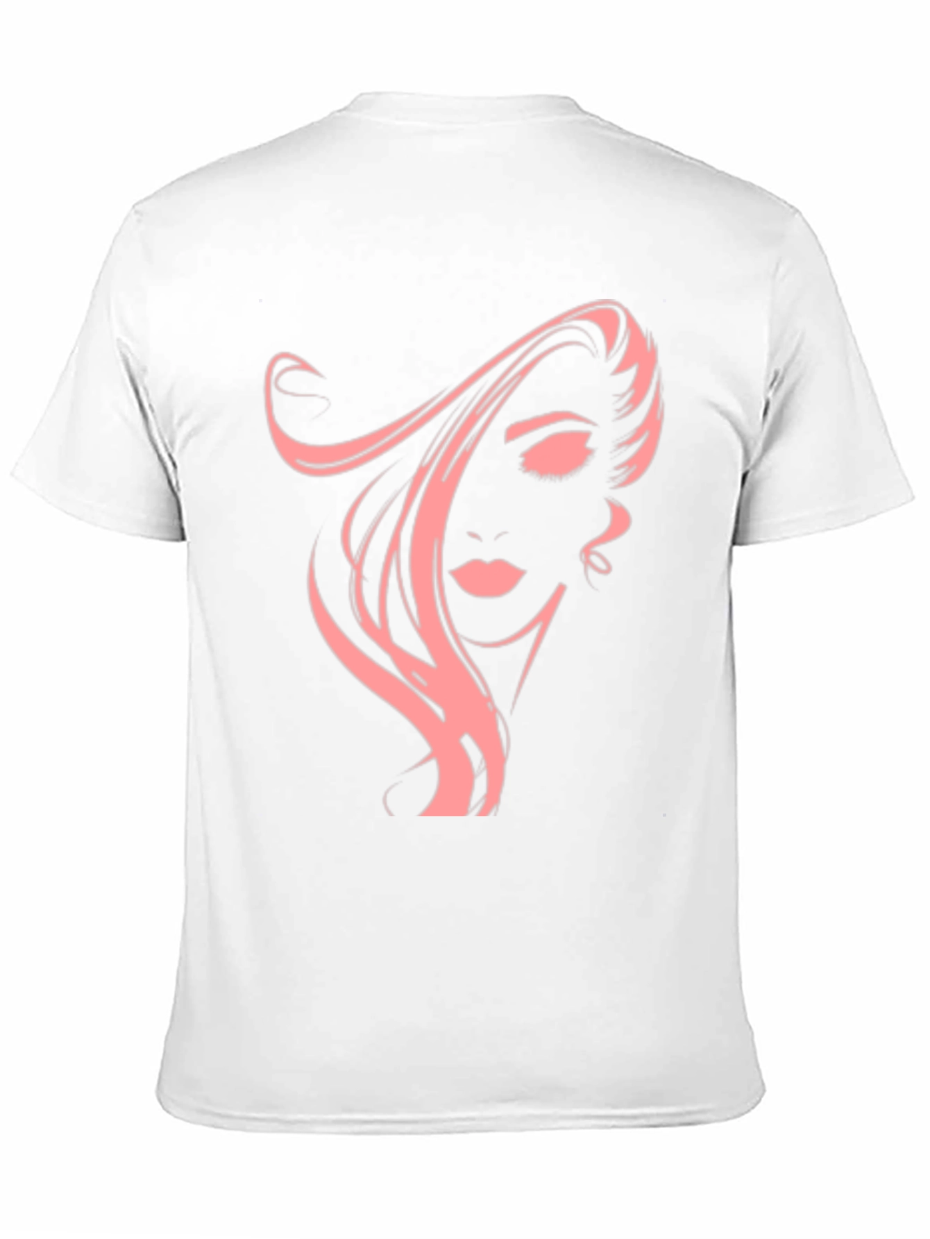 Black Stylish Black T-Shirt with Pink Woman Portrait Graphic view 11