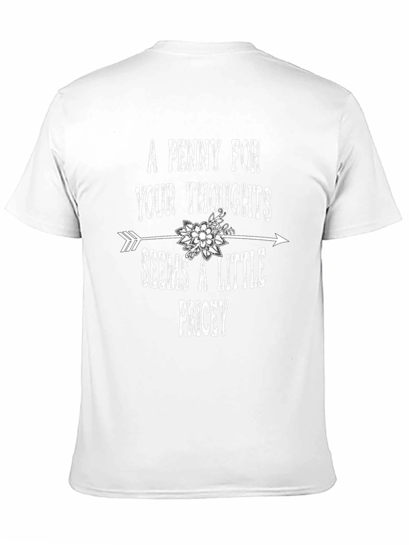 Black Funny "A Penny For Your Thoughts" Graphic T-Shirt view 11