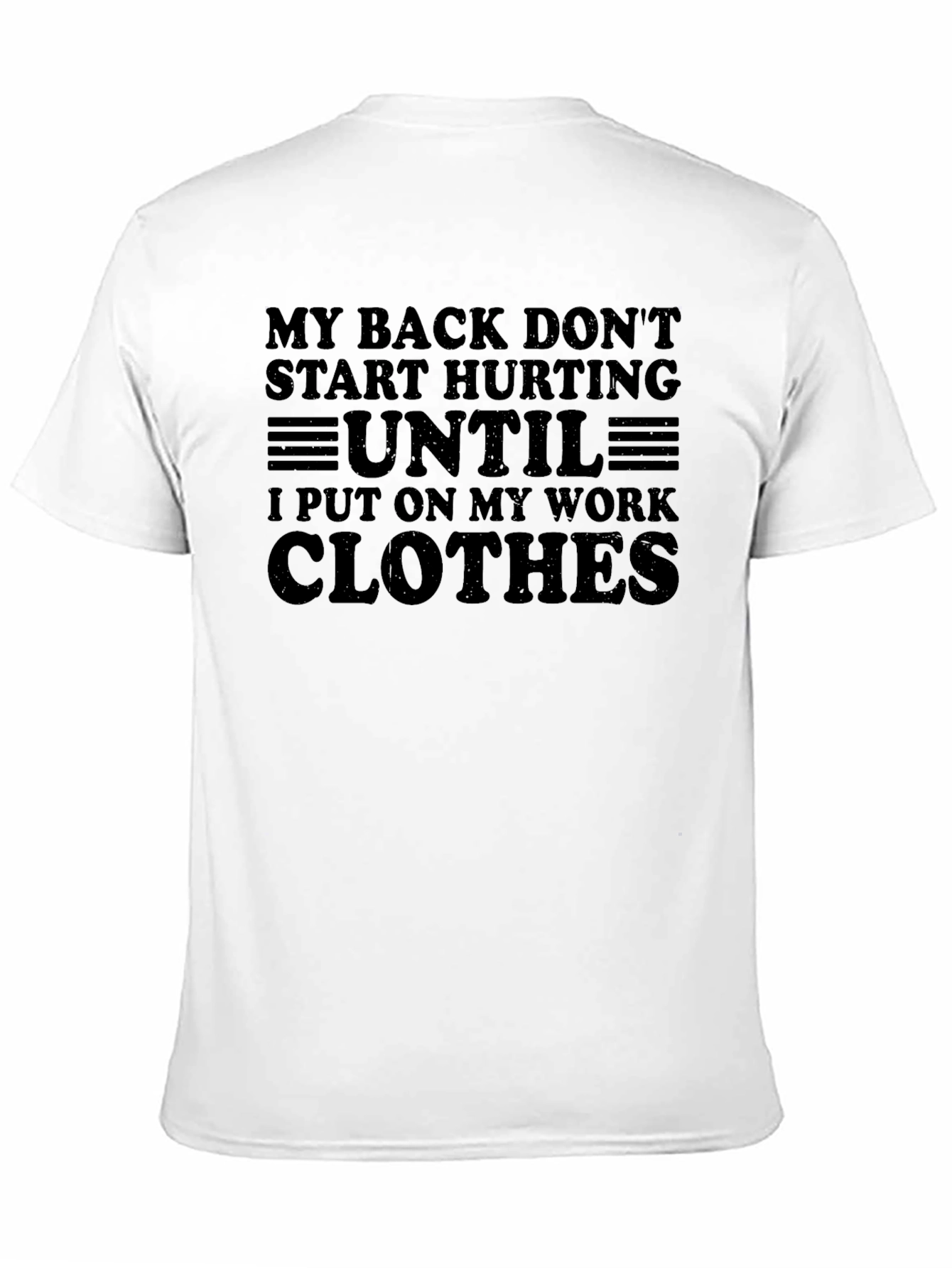 Black Funny Back Pain Work Clothes Graphic Tee view 11