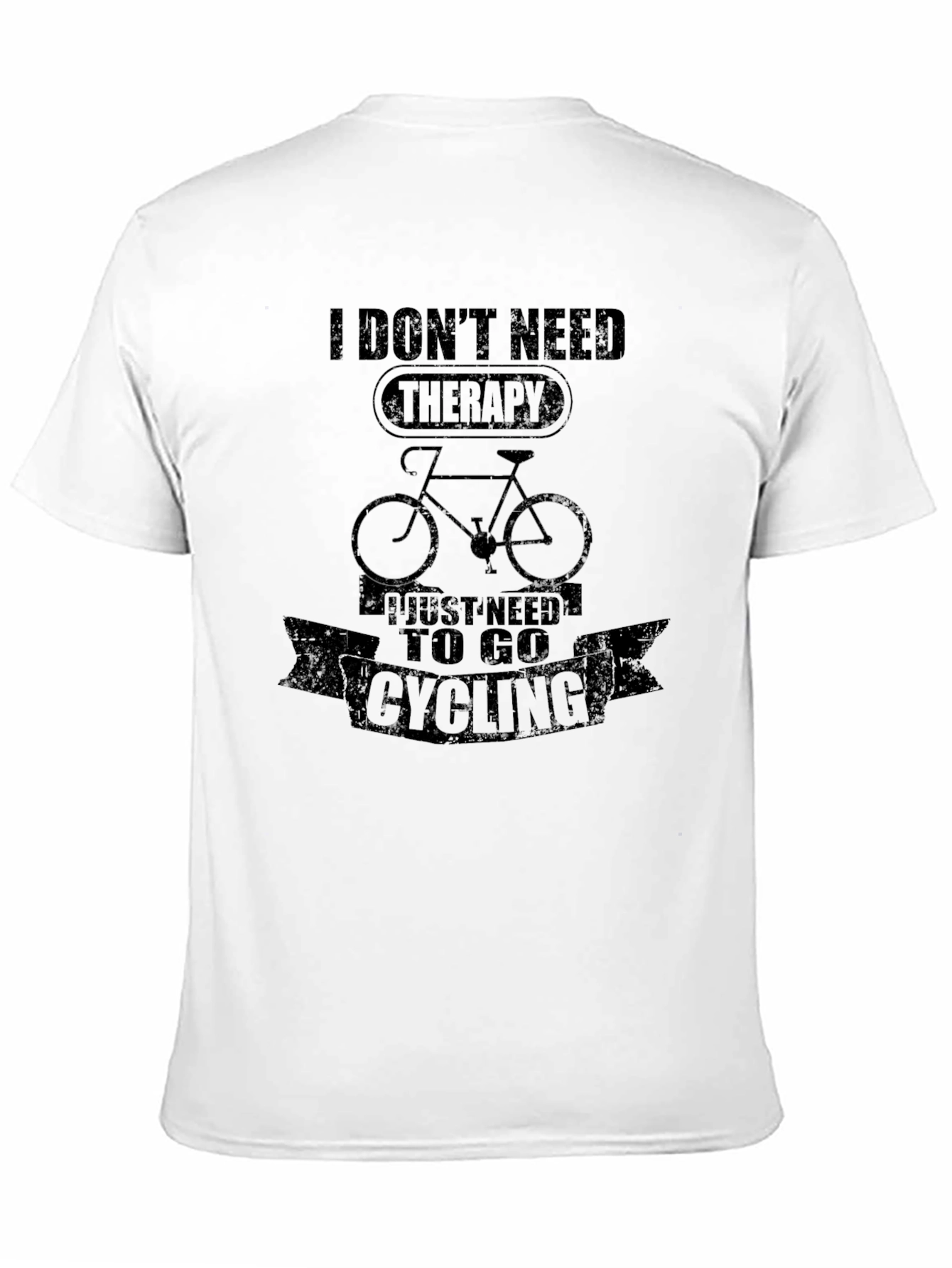 Black Cycling Therapy Graphic T-Shirt view 11
