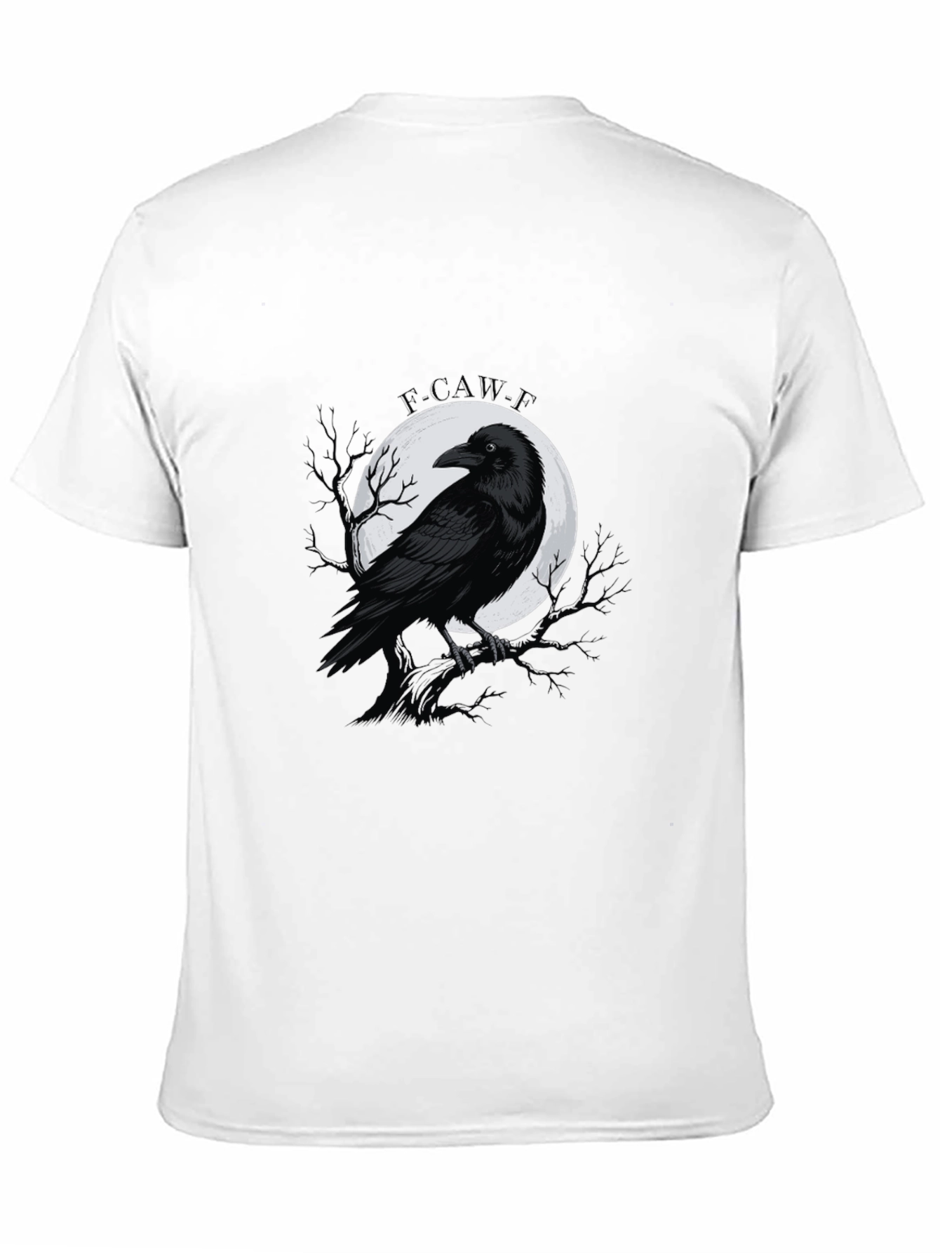Black Raven Moon Graphic Tee - Gothic Style Black T-Shirt view 11