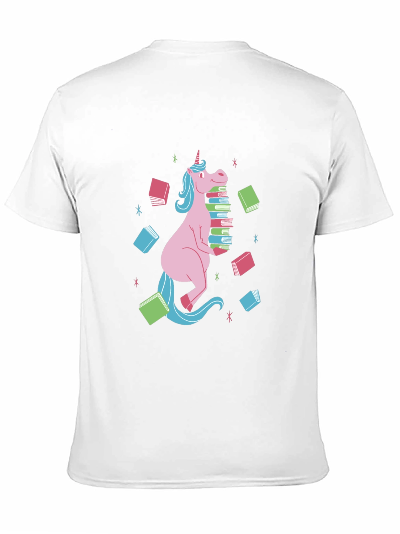 Black Unicorn Reading T-Shirt - Black, Cute Graphic Tee view 11