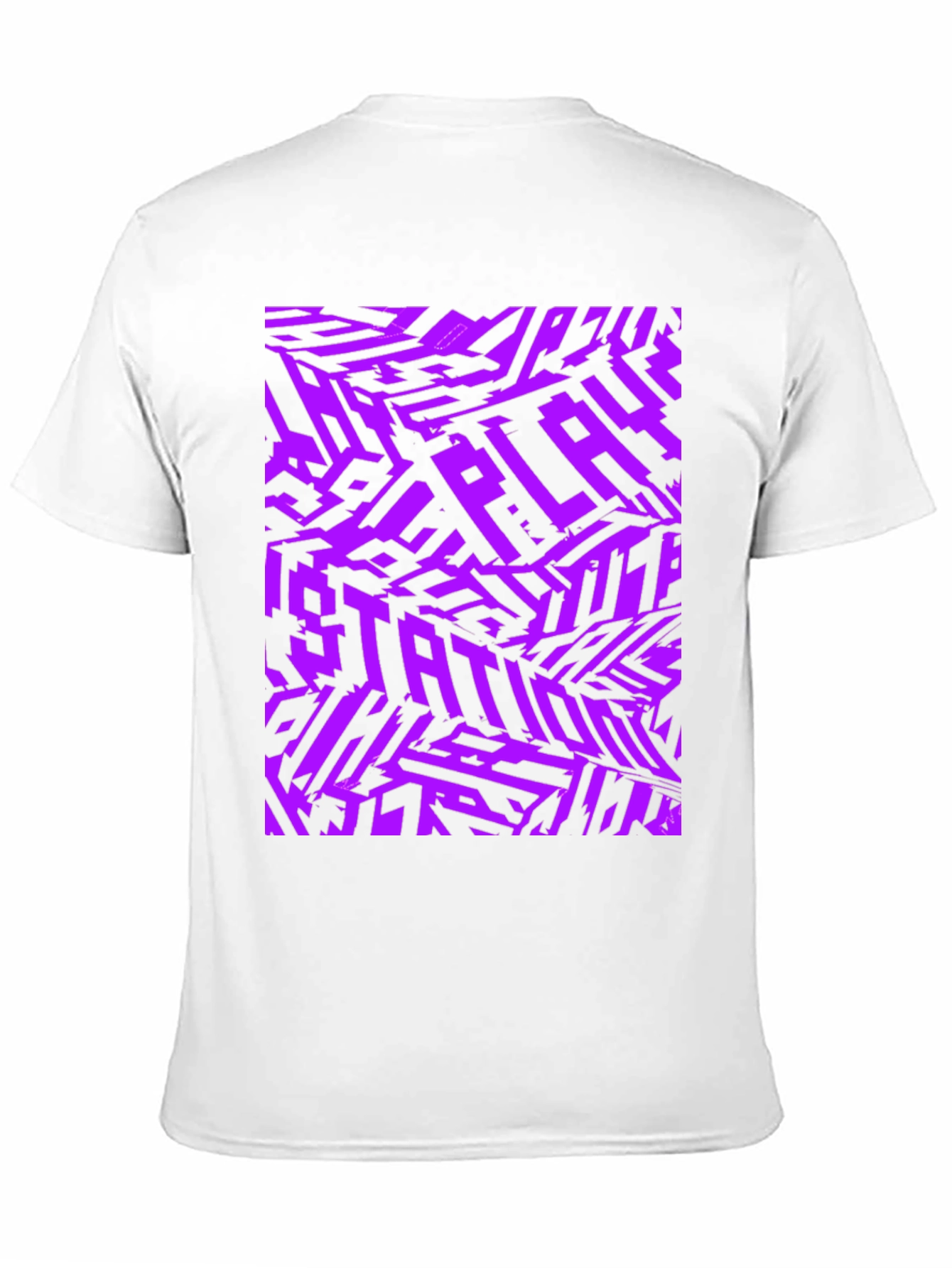 Black Abstract Purple Graphic Print Black T-Shirt view 11