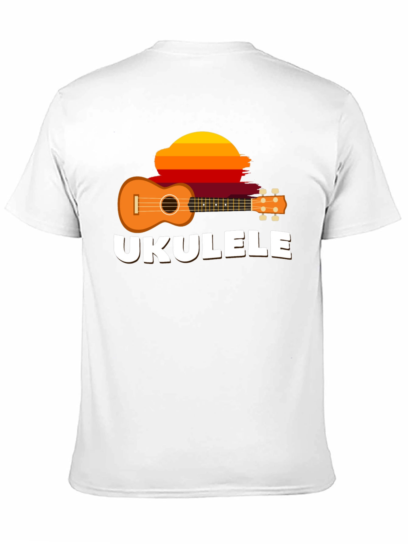 Black Ukulele Sunset Graphic Tee - Black Cotton T-Shirt view 11