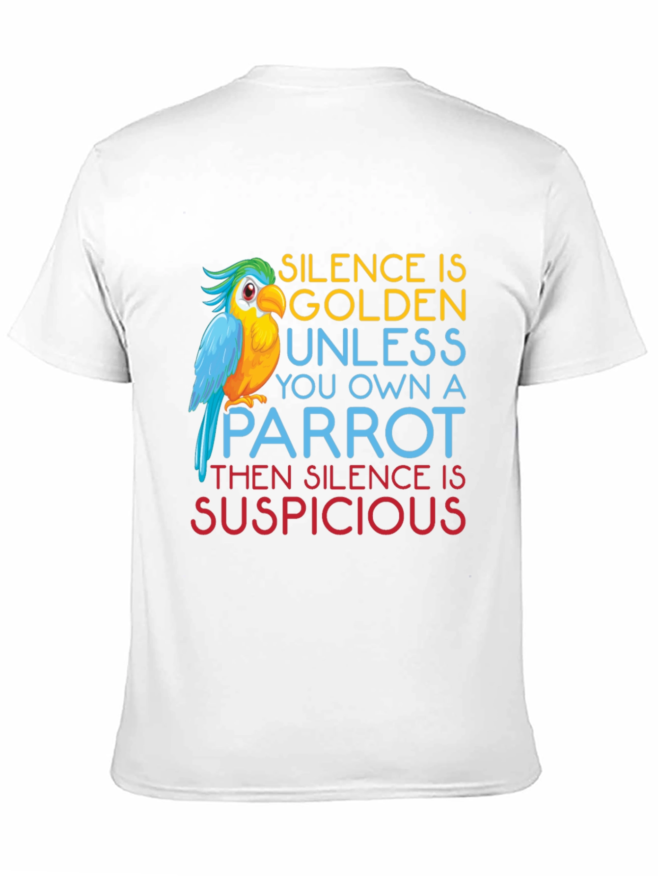 Black Parrot Owner T-Shirt - Silence is Suspicious Tee view 11