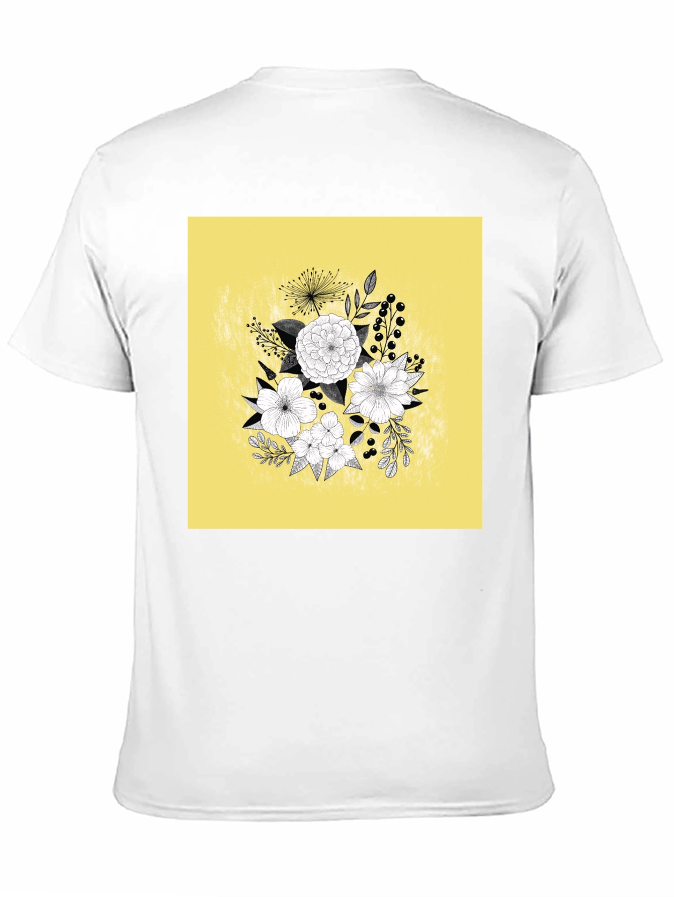 Black Floral Graphic Tee - Black Cotton T-Shirt view 11