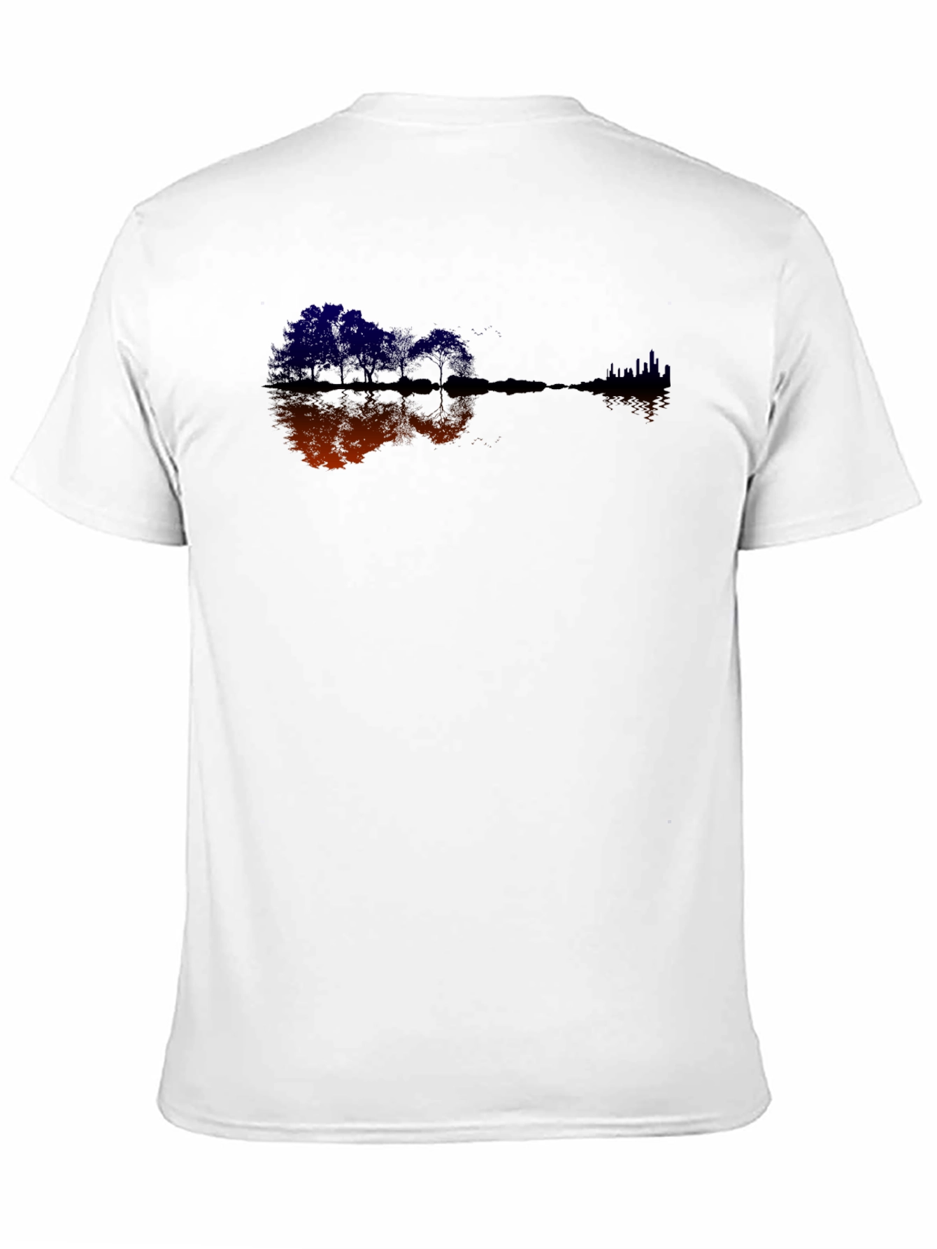 Black Guitar Trees Black Graphic Tee view 11