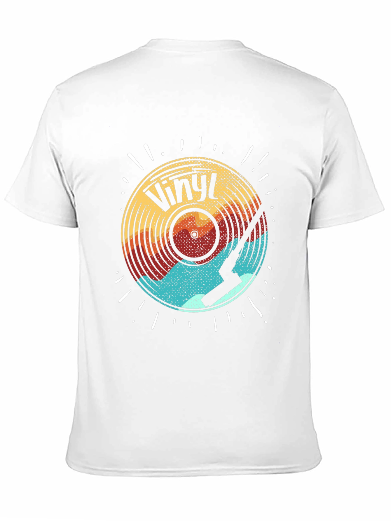 Black Retro Vinyl Record Graphic Tee - Black Cotton Comfort view 11