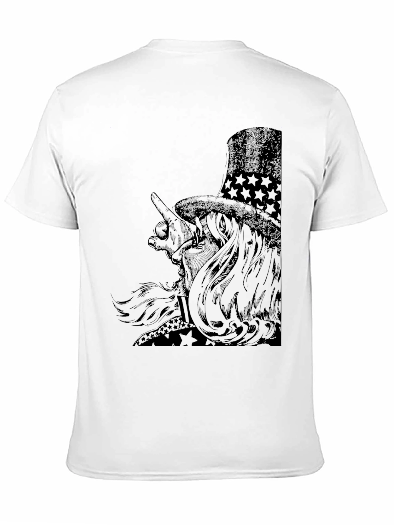 Black Black Graphic T-Shirt with Patriotic Character view 11