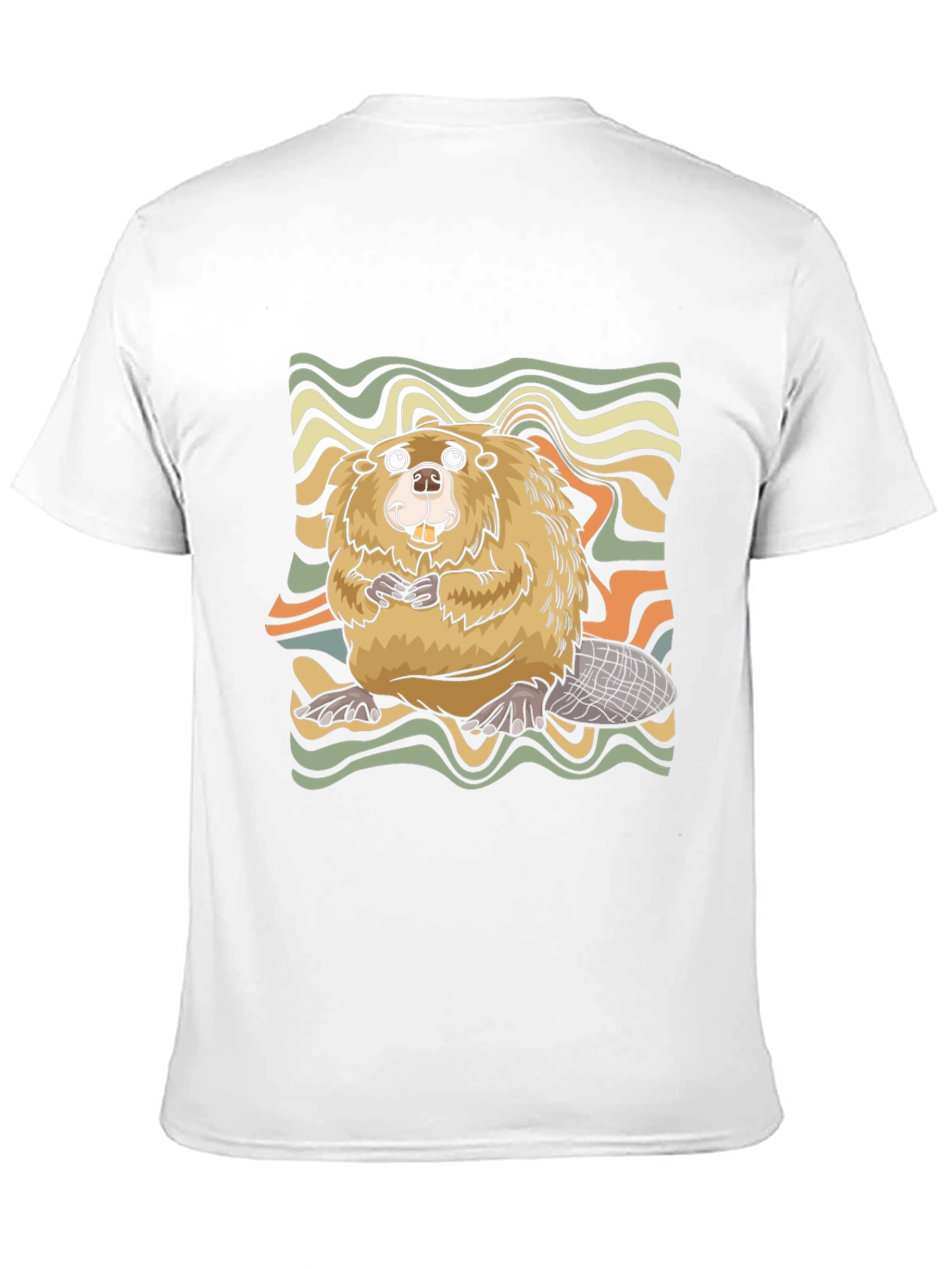 Black Retro Beaver Graphic T-Shirt view 11