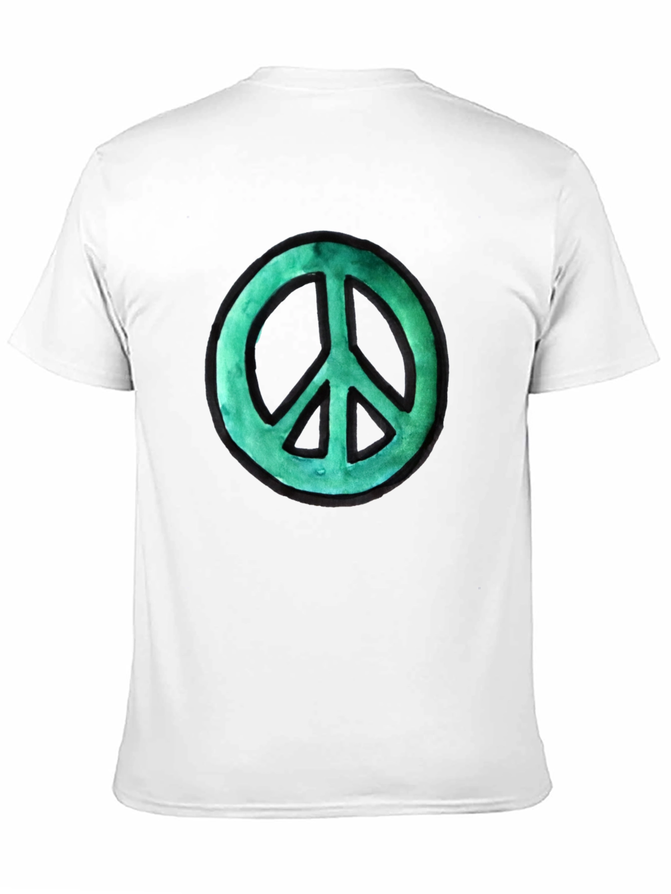 Black Peace Sign Graphic Tee - Black Cotton view 11