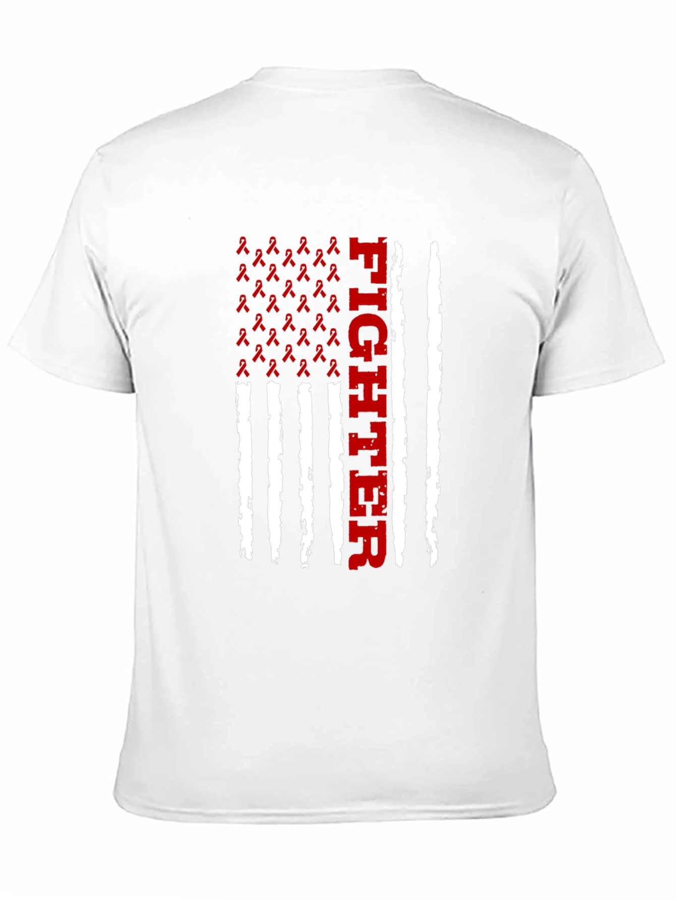 Black Fighter Ribbon Flag T-Shirt view 11