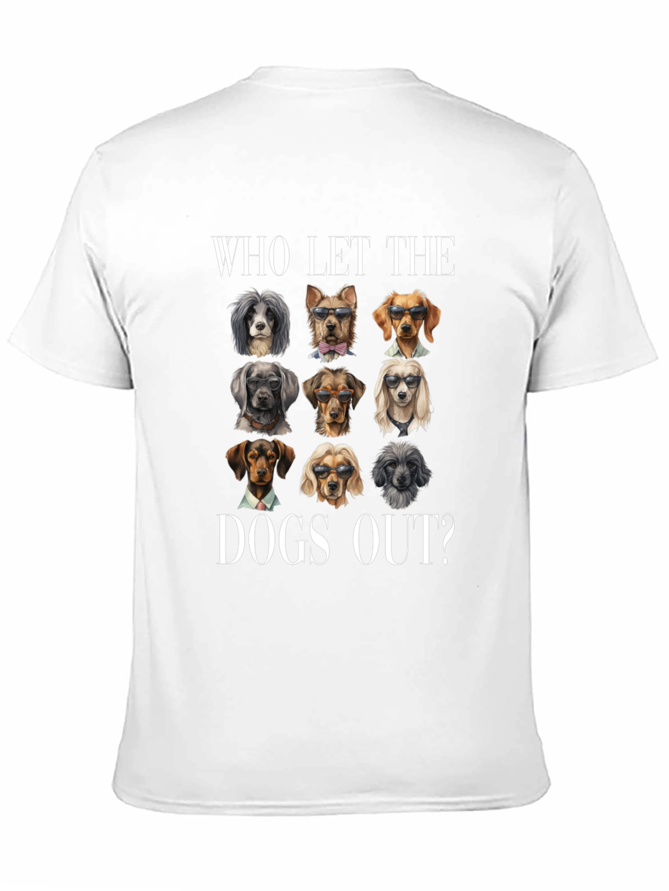 Black Who Let The Dogs Out? Graphic Tee view 11