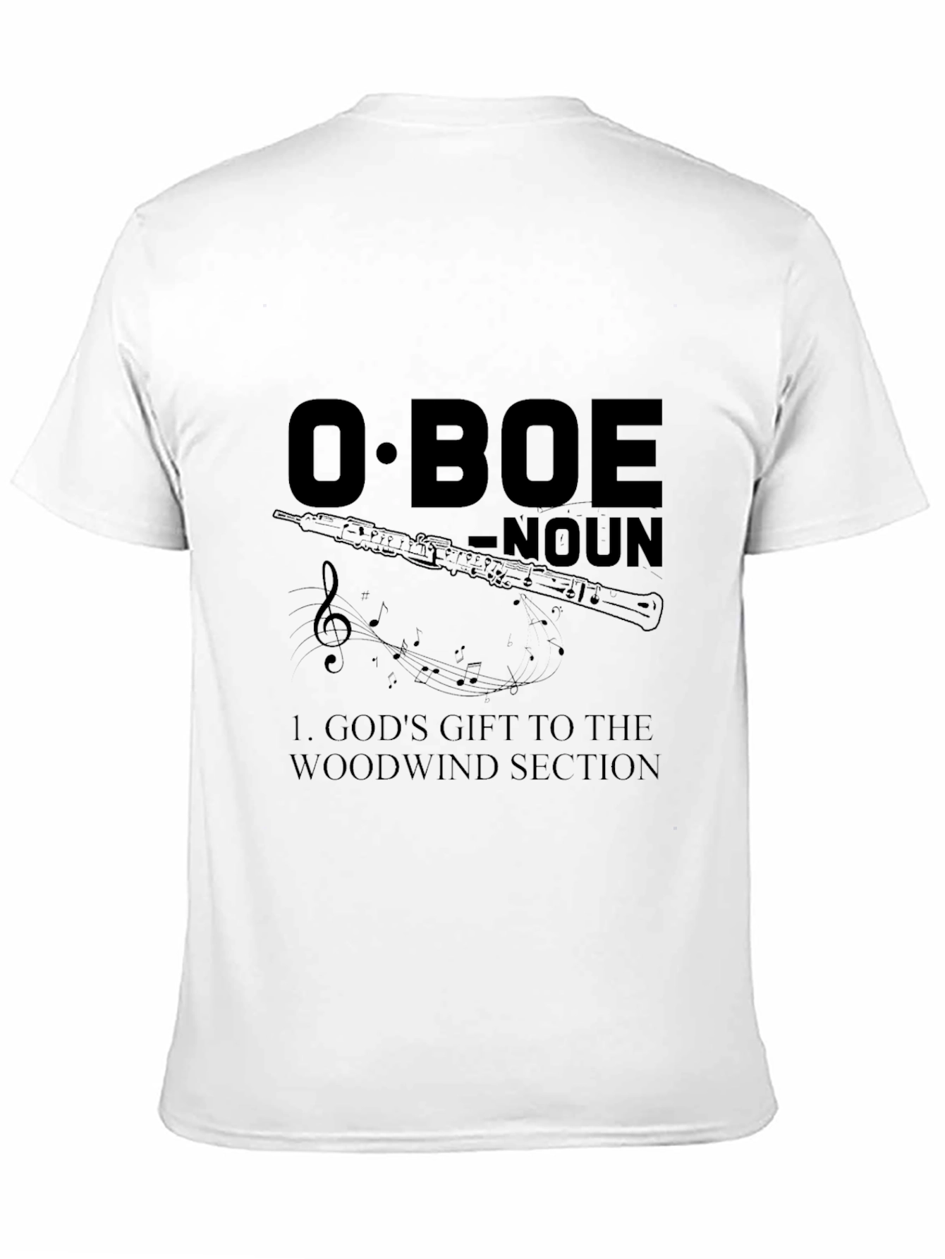 Black Oboe Definition Graphic T-Shirt - Musician Gift view 11