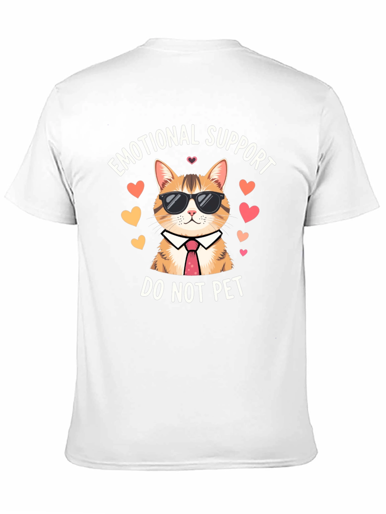 Black Emotional Support Cat T-Shirt - Do Not Pet view 11