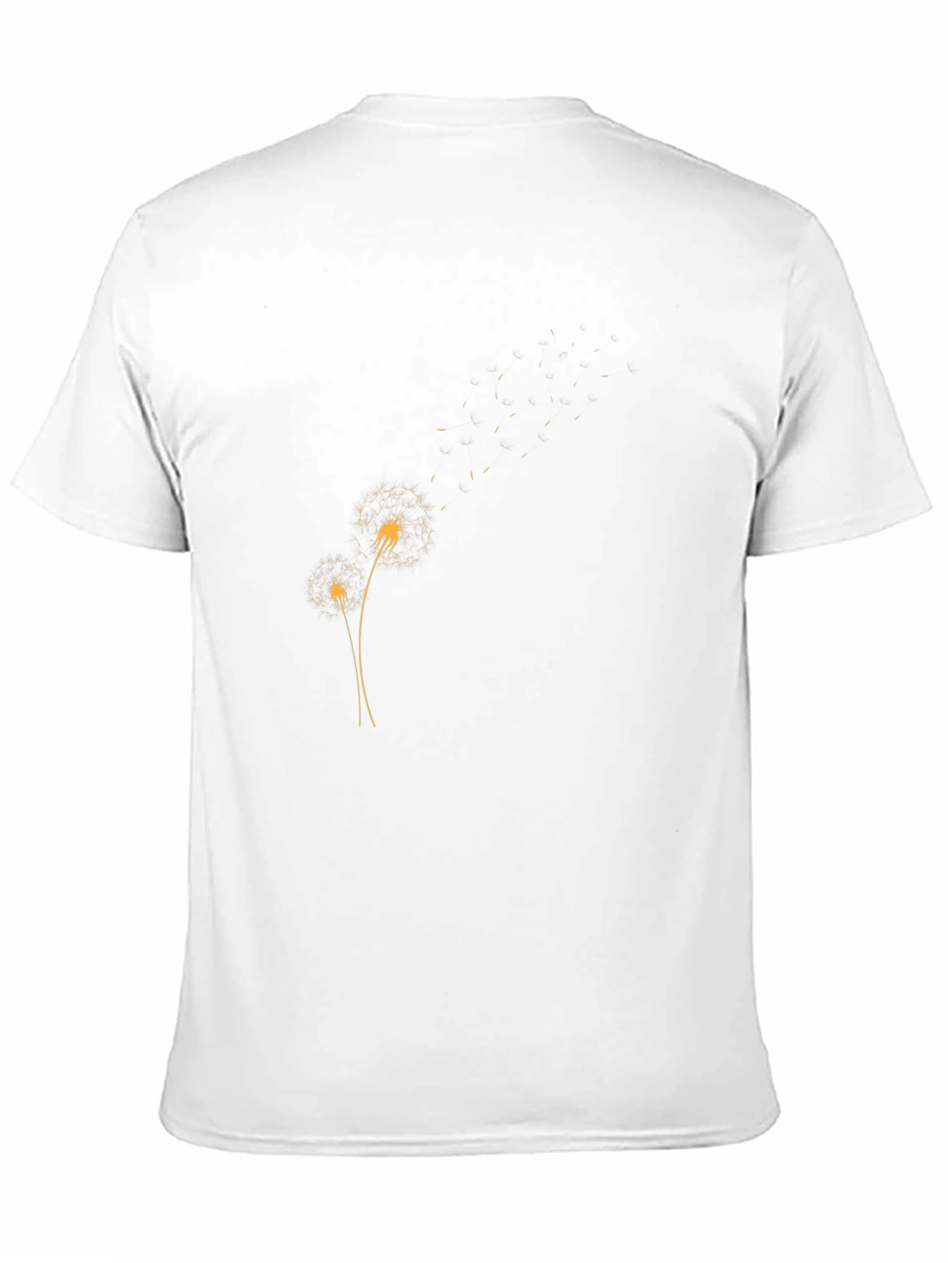 Black Men's Black T-Shirt with Dandelion Design view 11