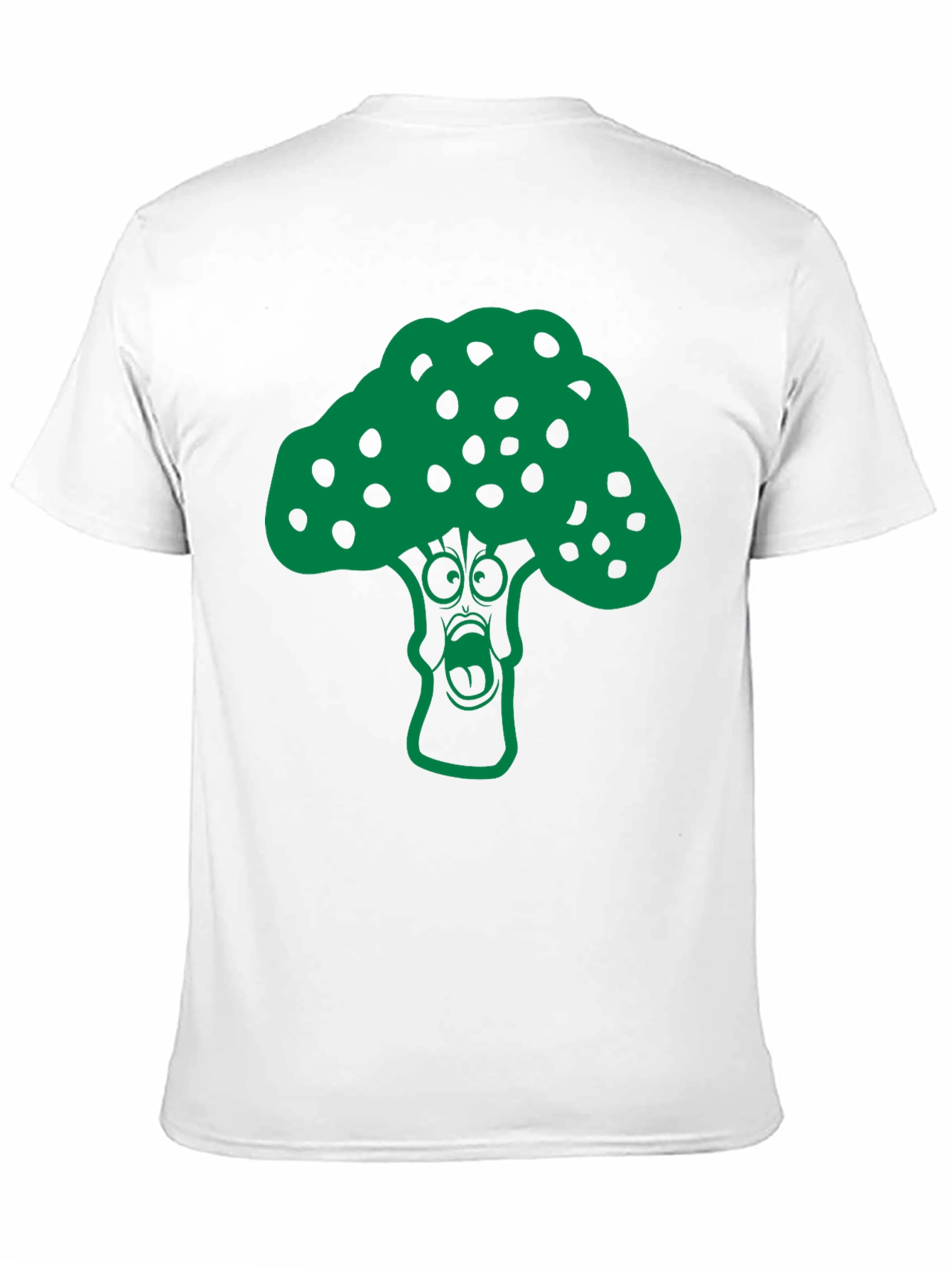Black Cartoon Broccoli Graphic T-Shirt - Funny Vegan Tee view 11