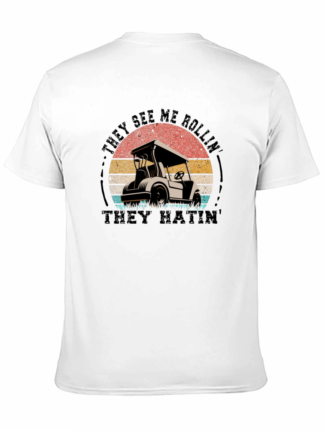 Black They See Me Rollin' Men's Black T-Shirt view 11