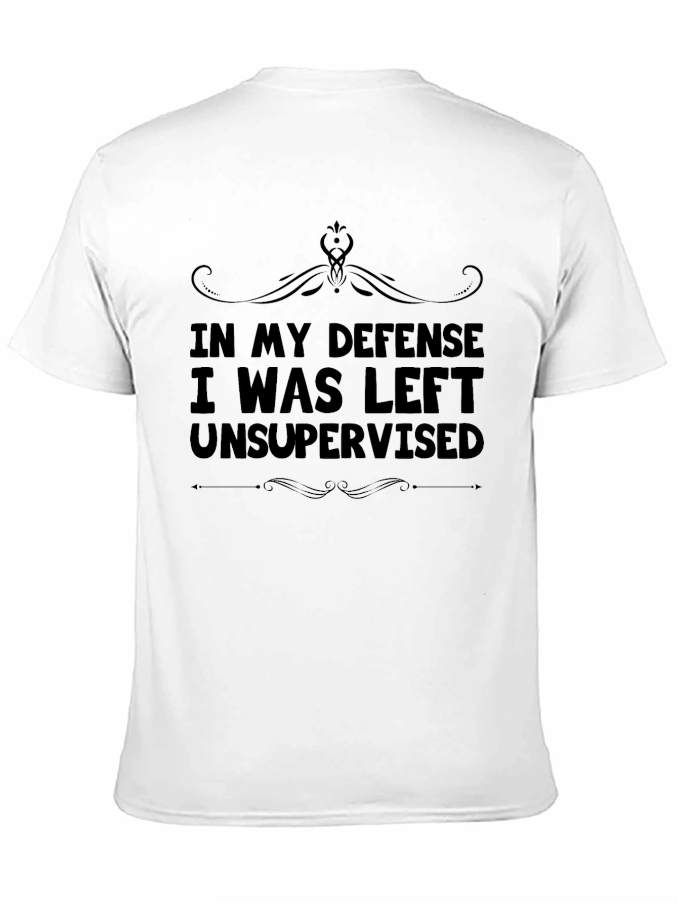 Black Funny "Unsupervised" Graphic T-Shirt view 11