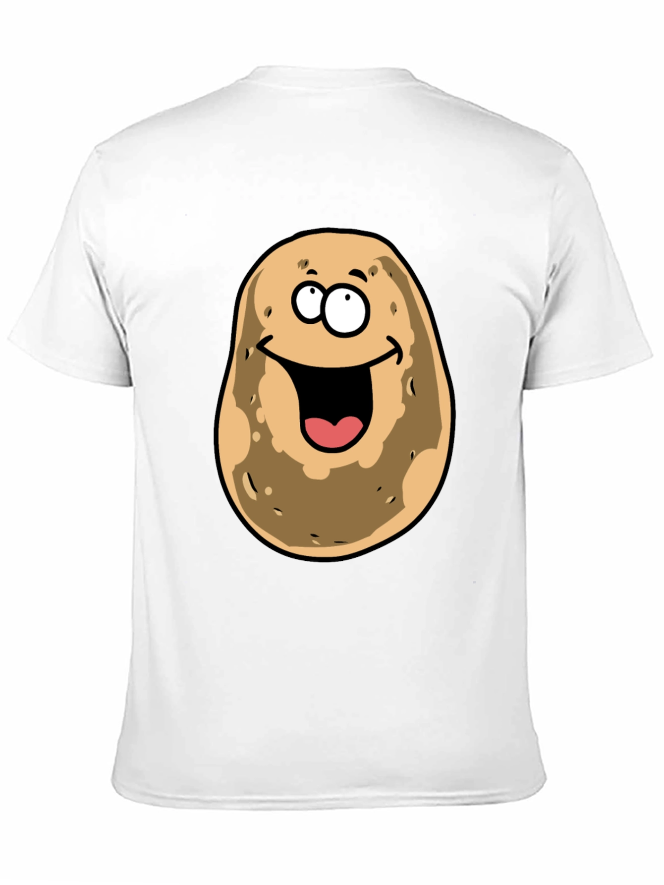 Black Funny Potato Face Black Graphic Tee view 11