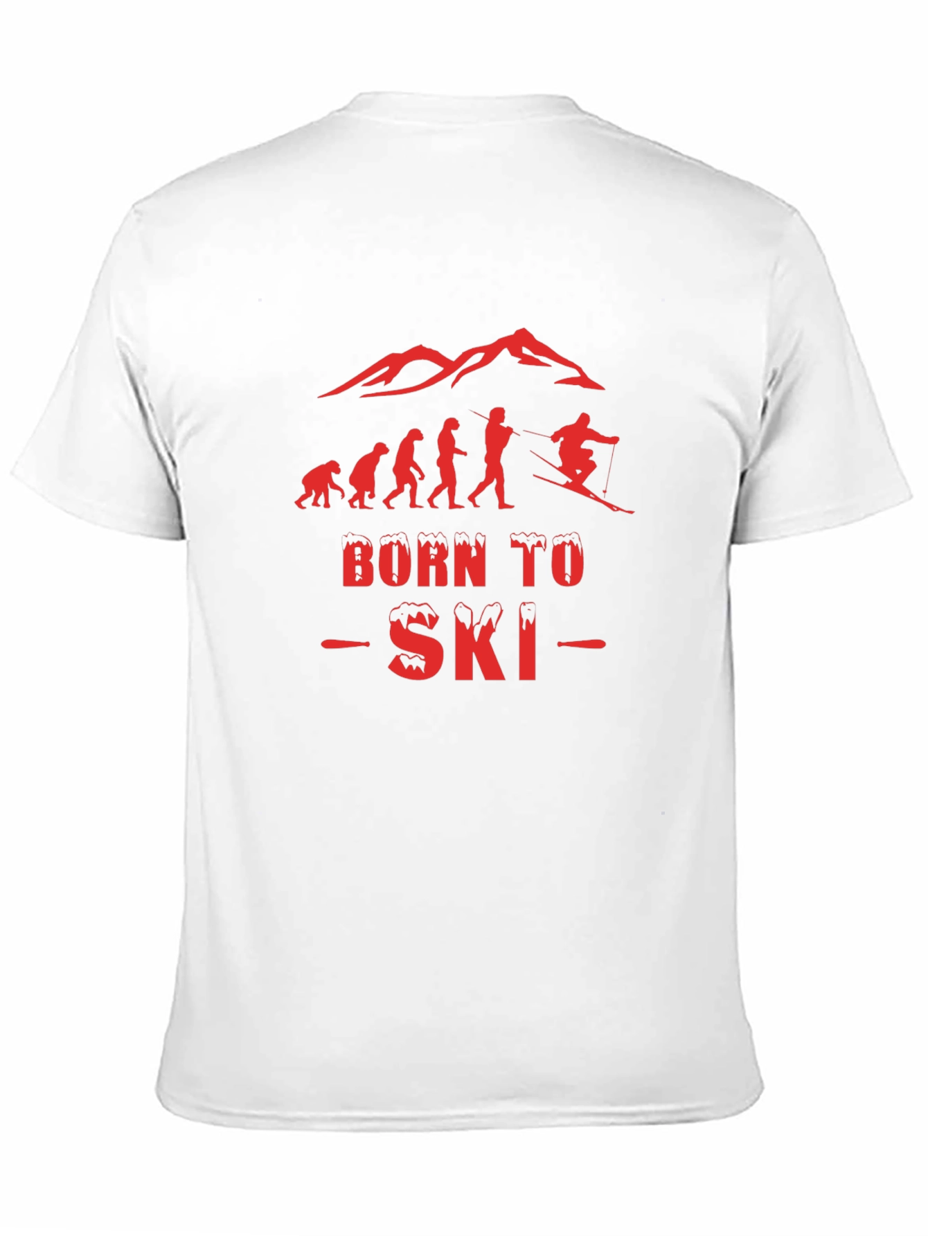 Black Born to Ski T-Shirt - Evolution Design view 11