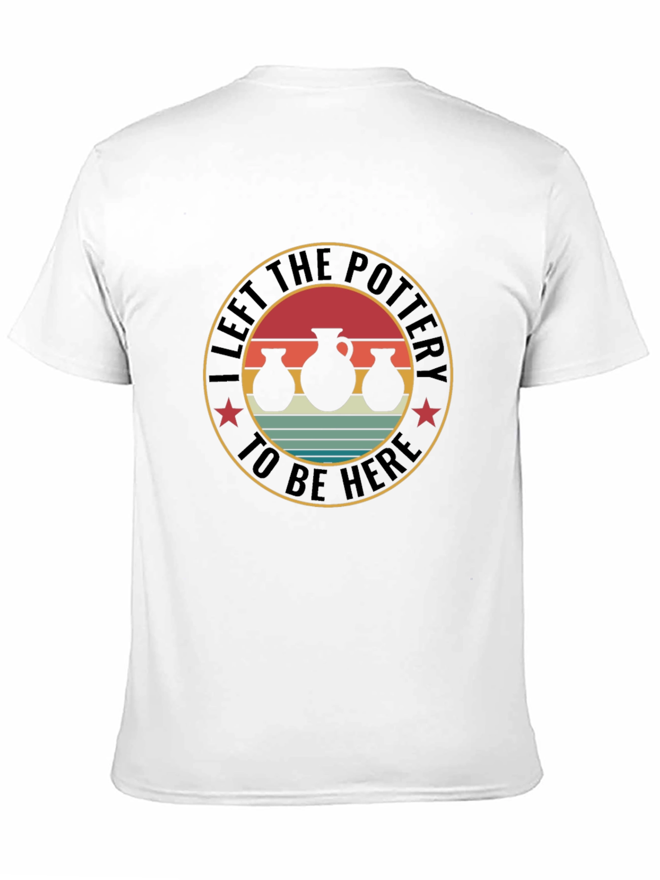 Black Pottery Enthusiast T-Shirt - "Left The Pottery" view 11