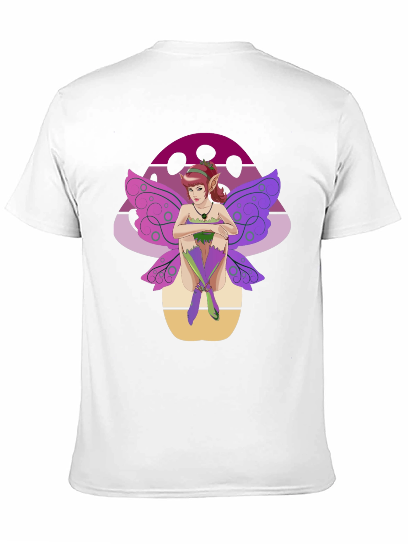 Black Fairy Mushroom Graphic Tee - Black Cotton Shirt view 11