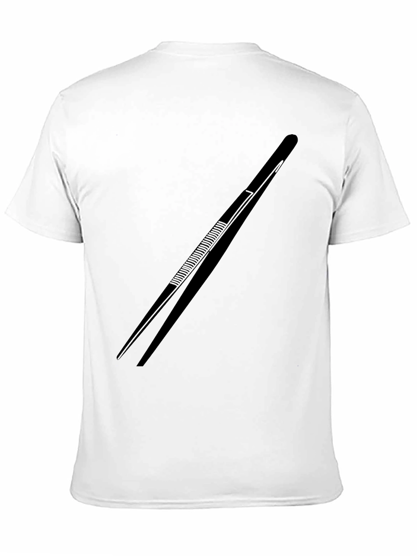 Black Tweezers Graphic Tee - Black Cotton Blend T-Shirt view 11