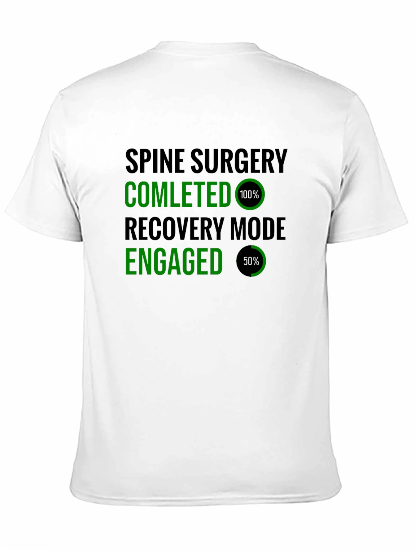 Black Spine Surgery Recovery Mode T-Shirt view 11