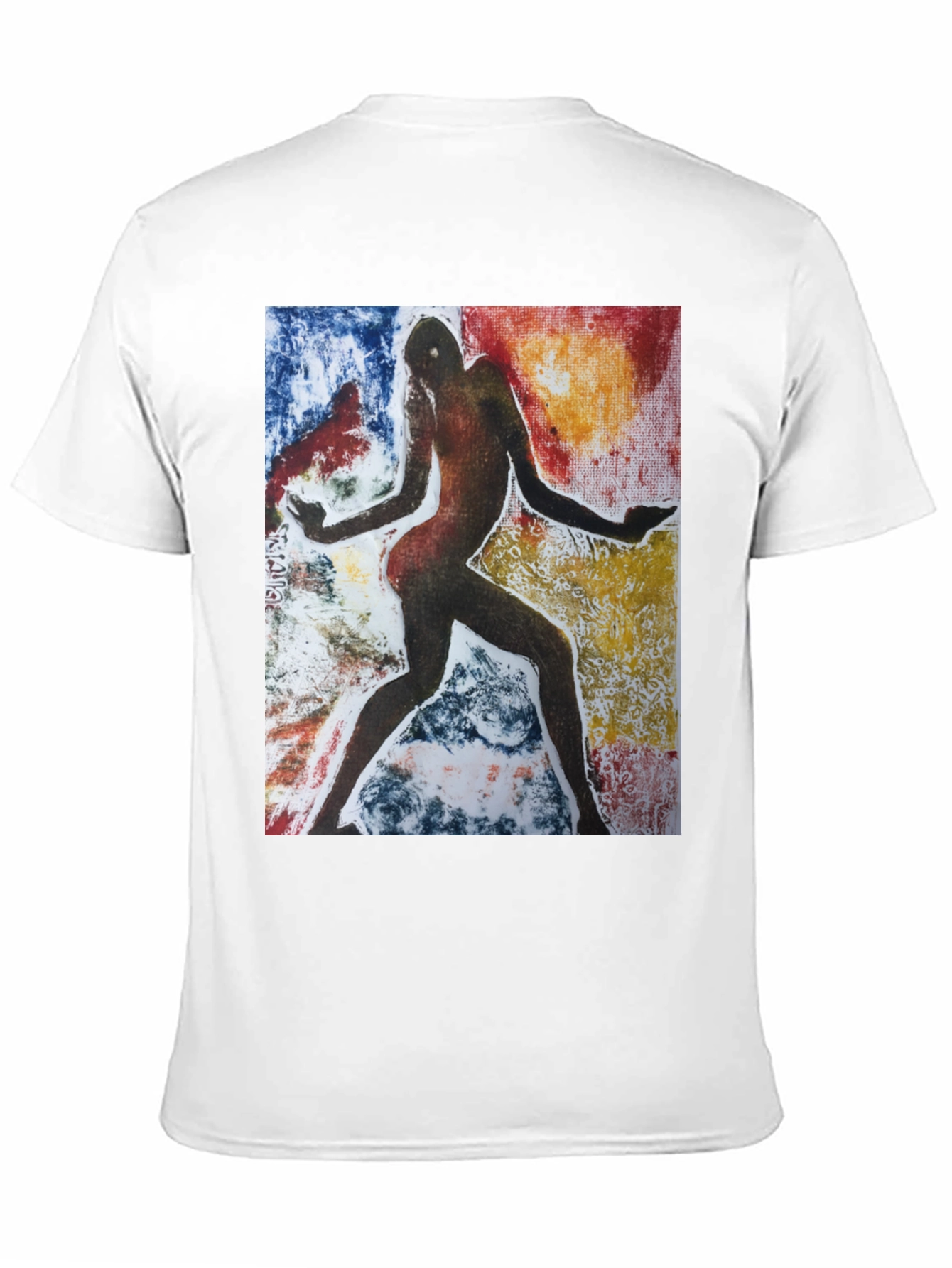 Black Abstract Figure Graphic Black Tee view 11