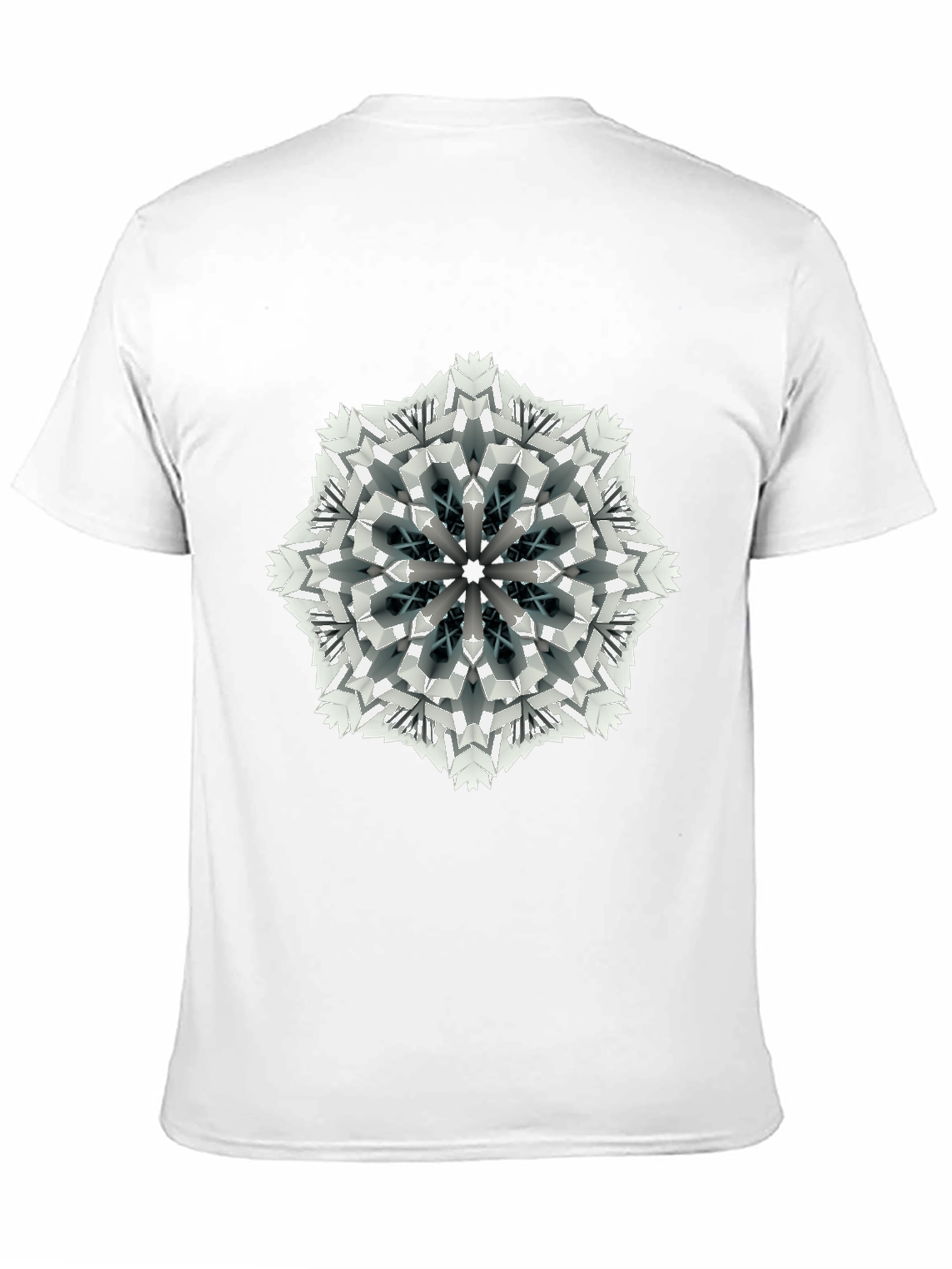 Black Geometric Mandala Print Black T-Shirt view 11