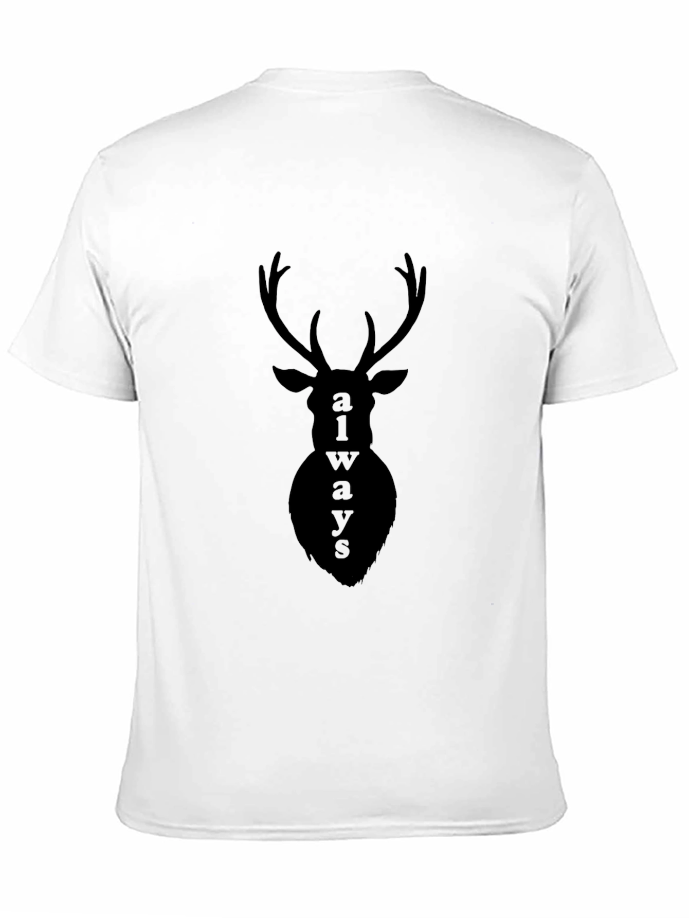 Black Always Deer Graphic Print Black T-Shirt view 11