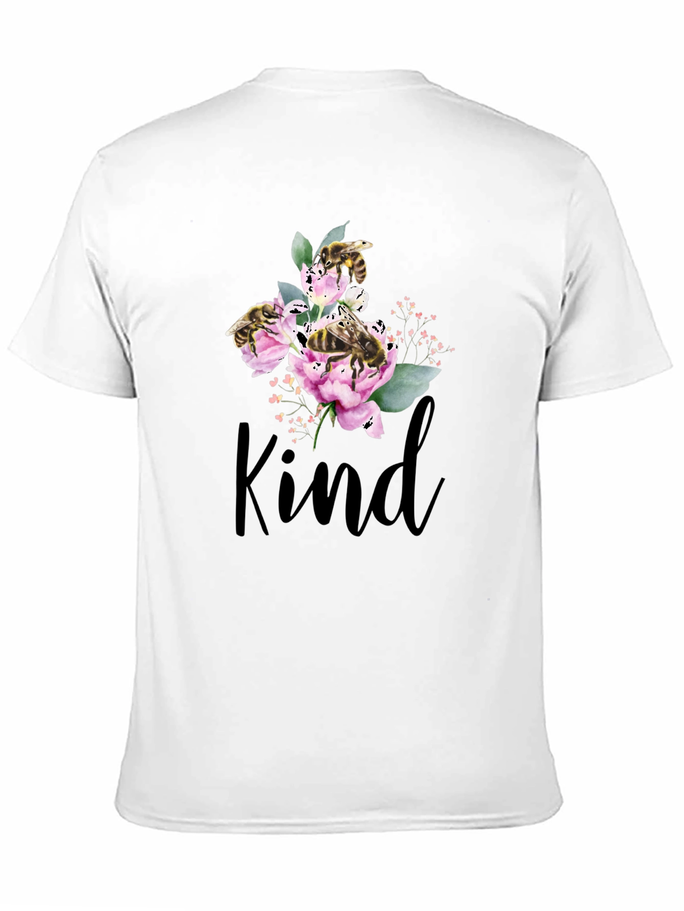 Black Kind Bee Flowers T-Shirt - Black view 11