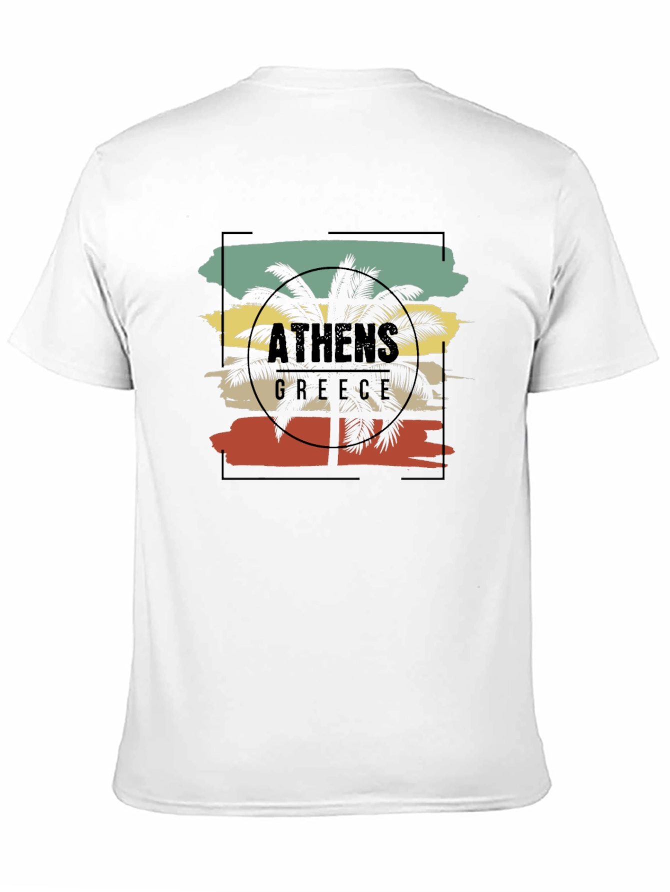 Black Athens Greece Palm Tree T-Shirt view 11