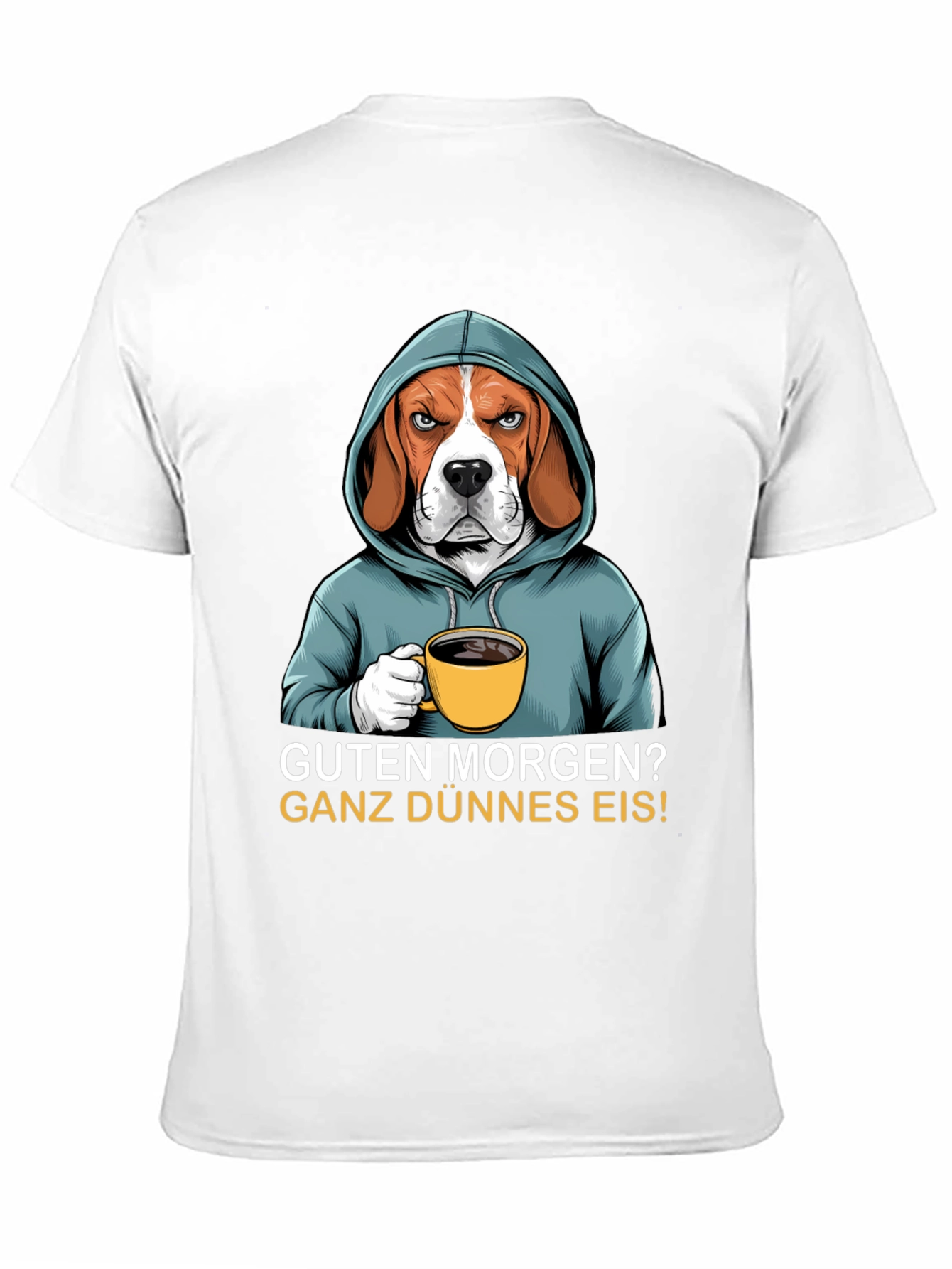 Black Grumpy Beagle T-Shirt - Guten Morgen view 11