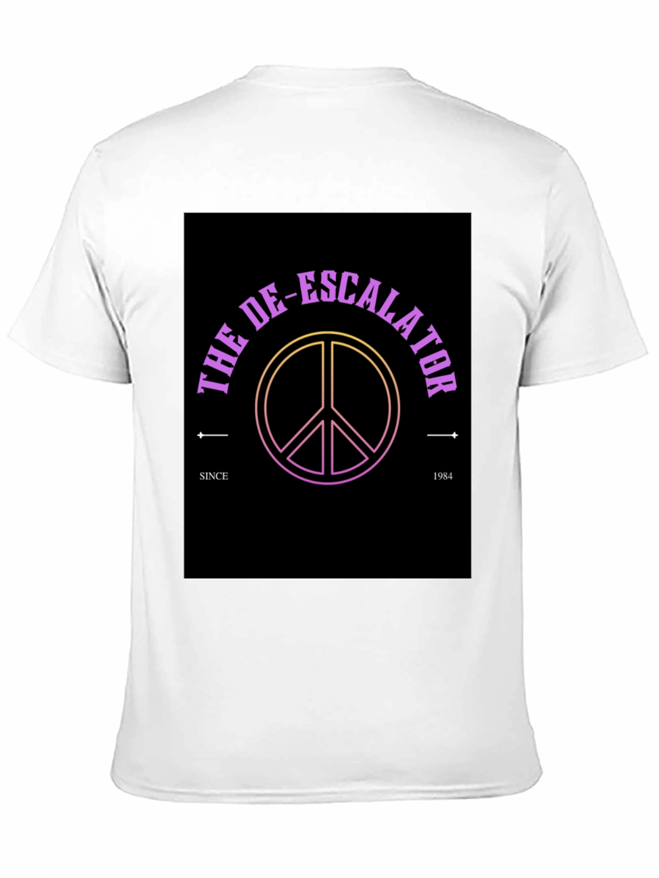 Black The De-Escalator Peace Sign Black T-Shirt view 11