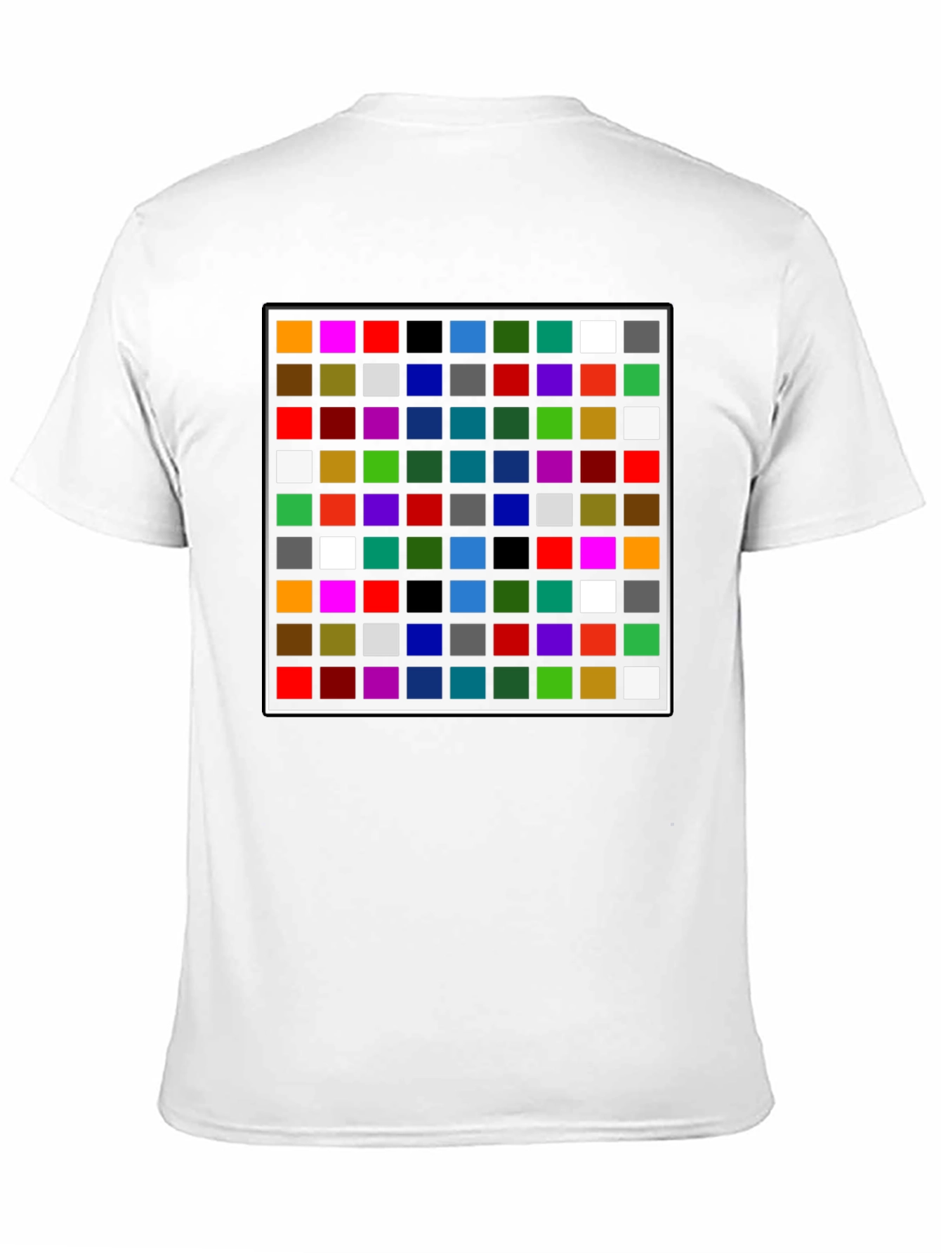 Black Colorful Grid Pattern Black T-Shirt view 11