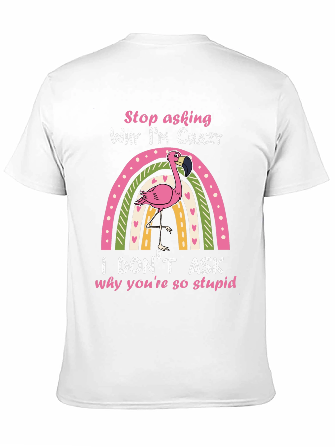 Black Crazy Flamingo Rainbow Graphic Tee view 11