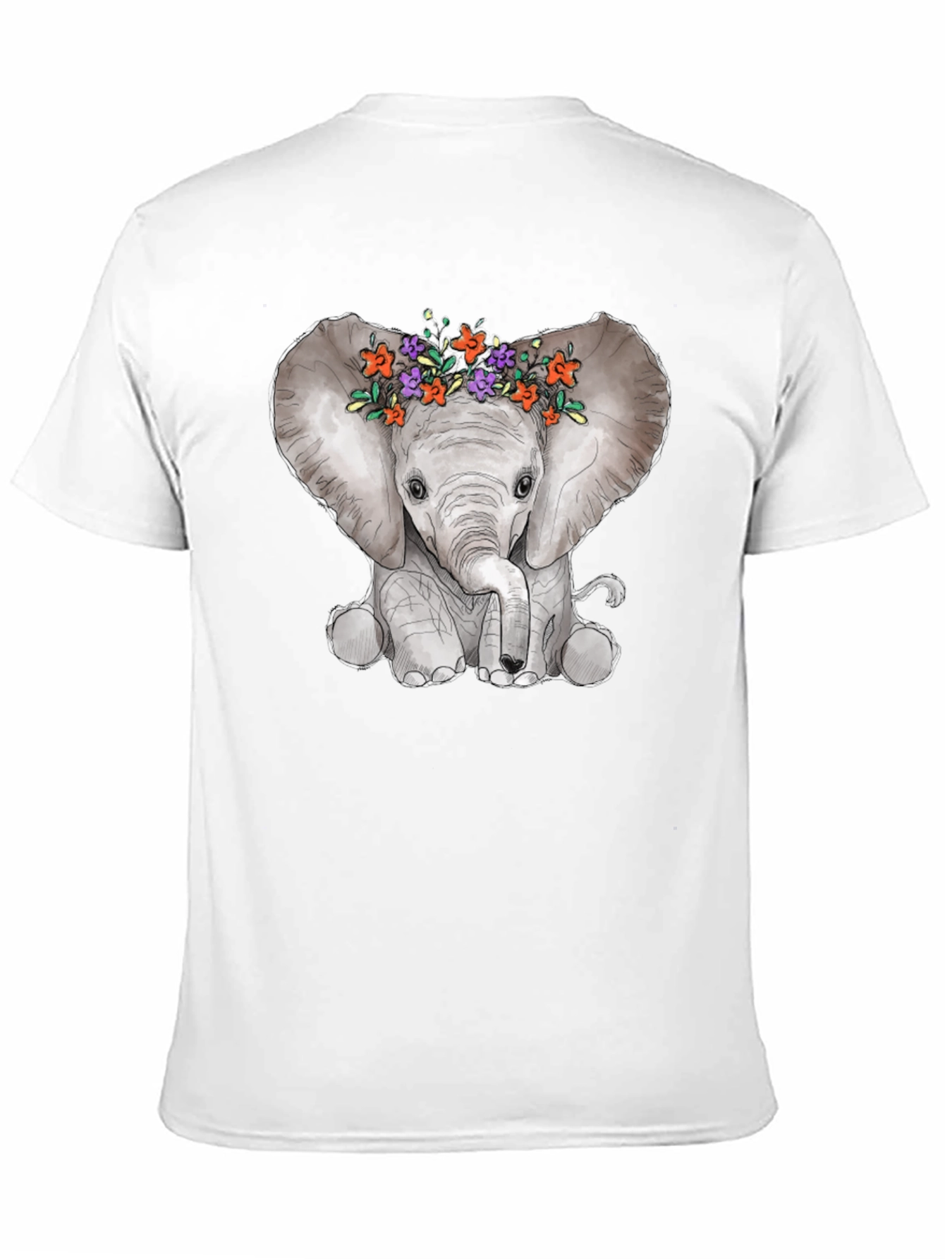 Black Elephant Floral Crown Graphic Tee view 11