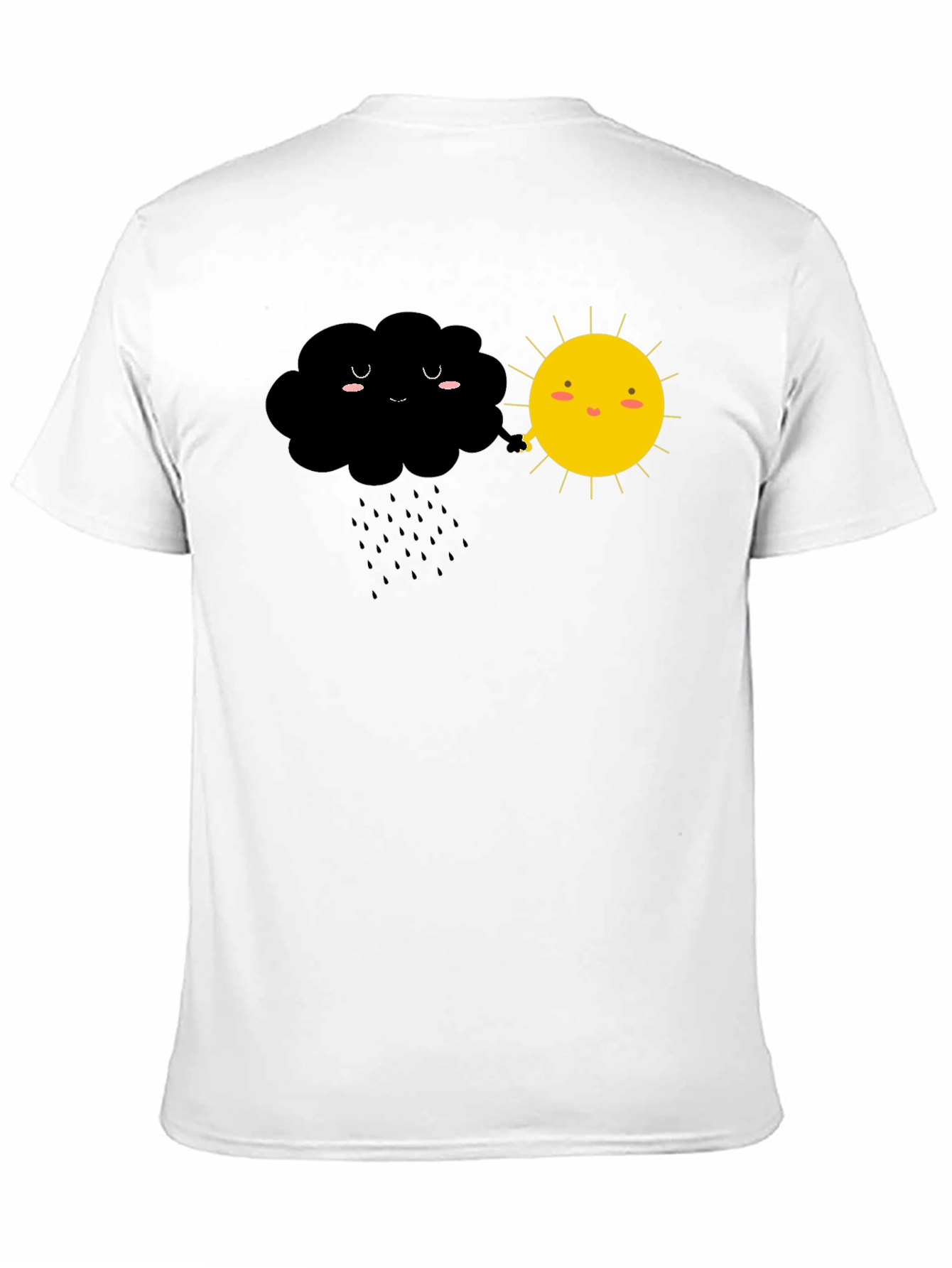 Black Cute Weather Cloud and Sun Graphic Tee view 11